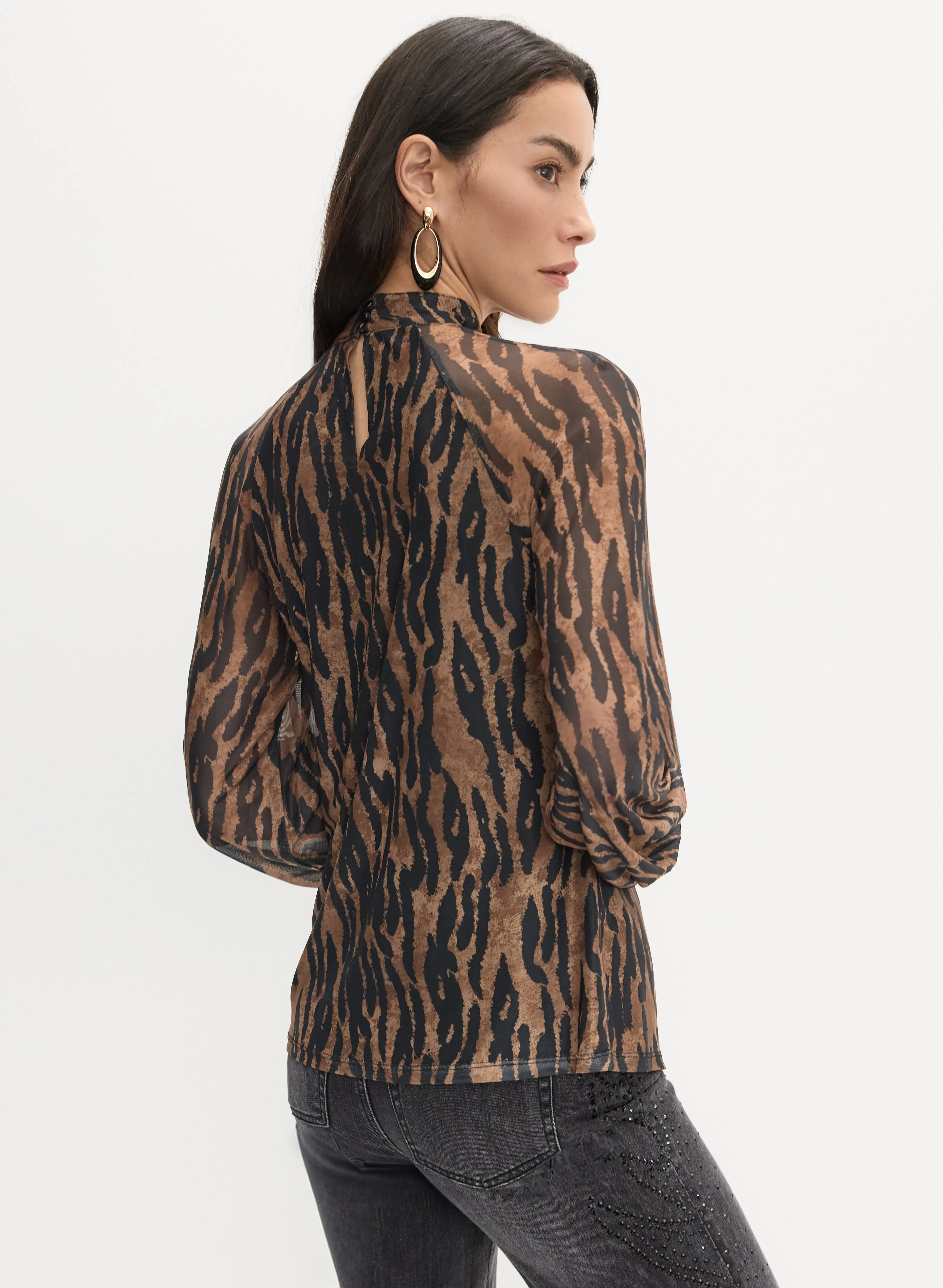 Animal Print Mesh Top sold by Melanie Lyne product image thumbnail 4