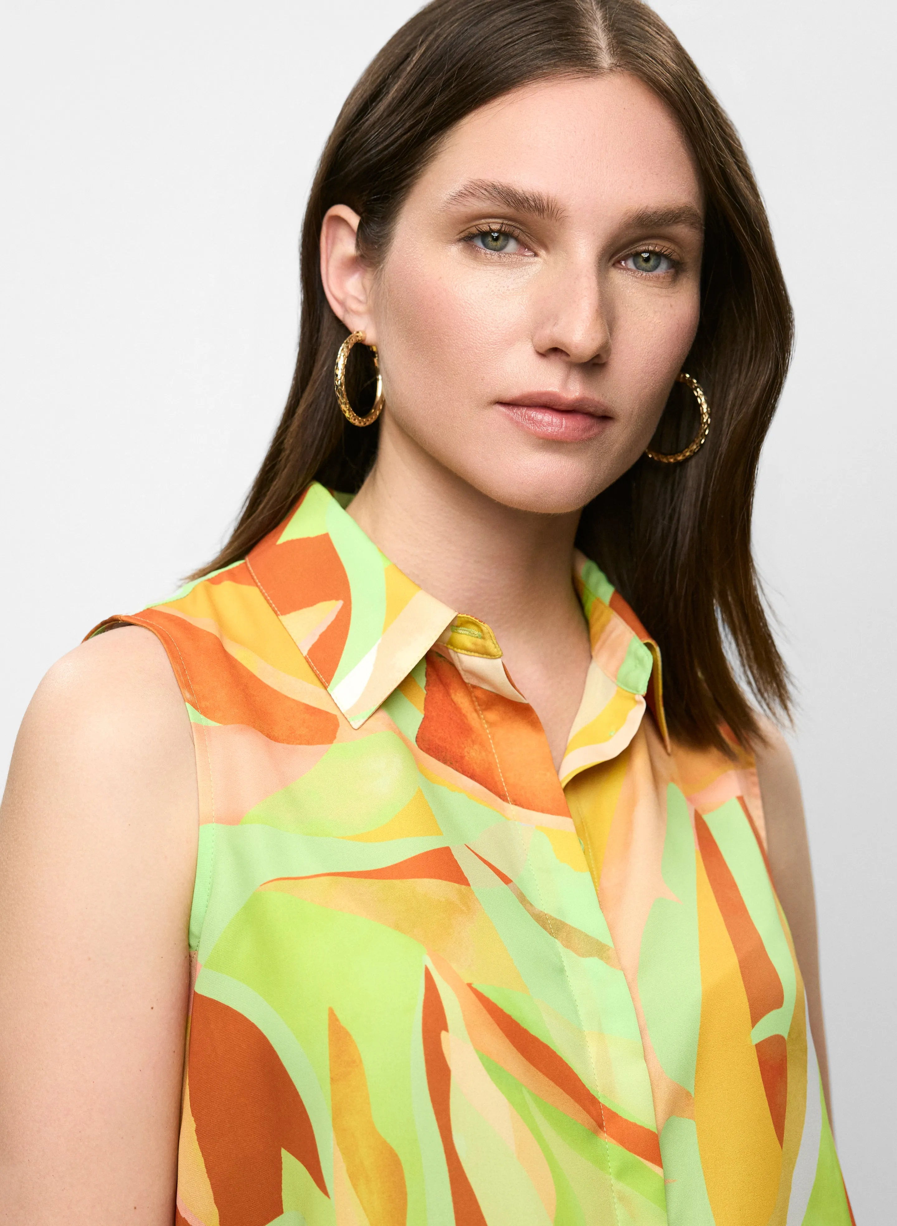 Abstract-Print Sleeveless Blouse sold by Melanie Lyne product image thumbnail 2