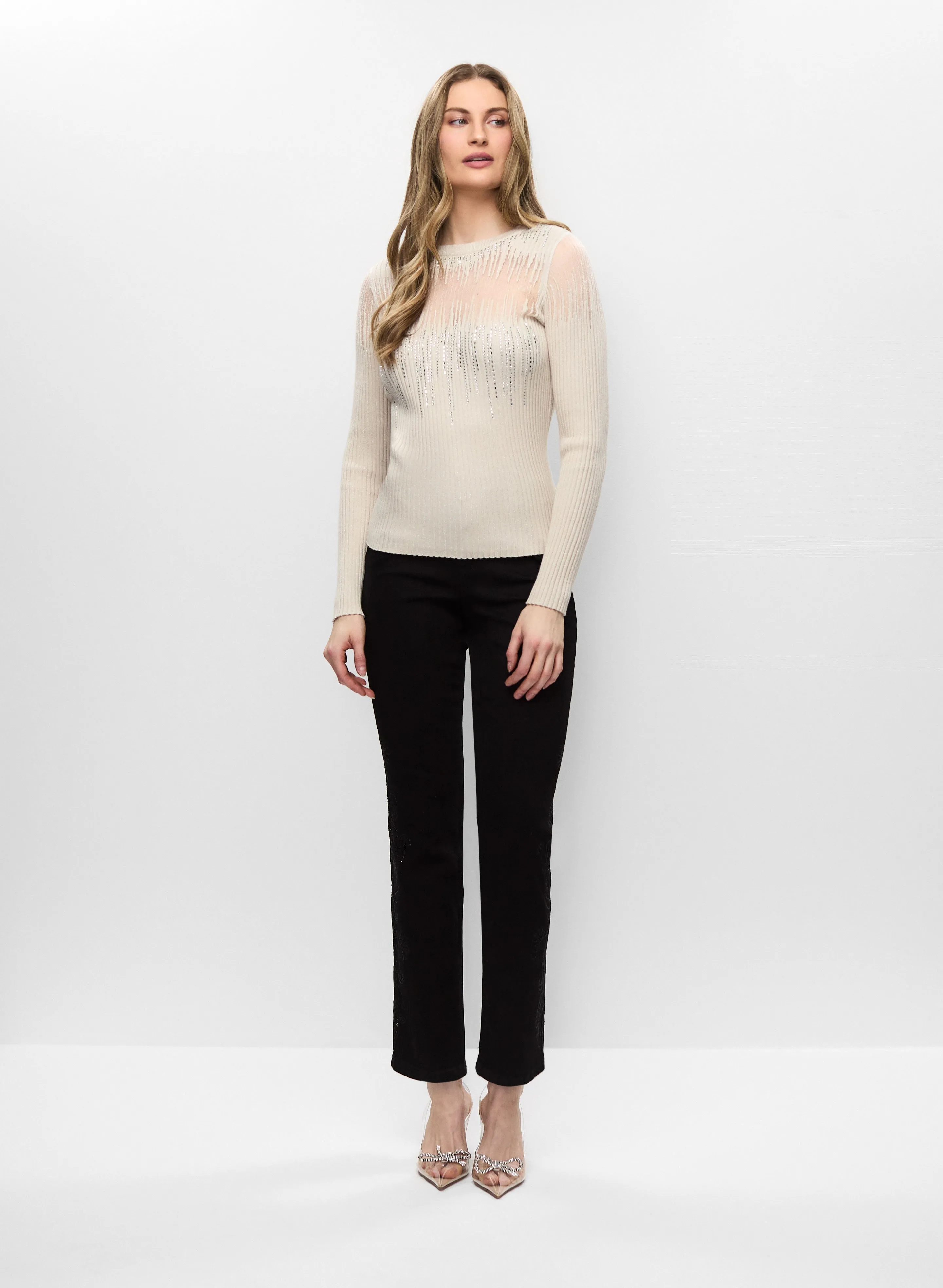 Sequined Sweater & Embroidered Jeans sold by Melanie Lyne