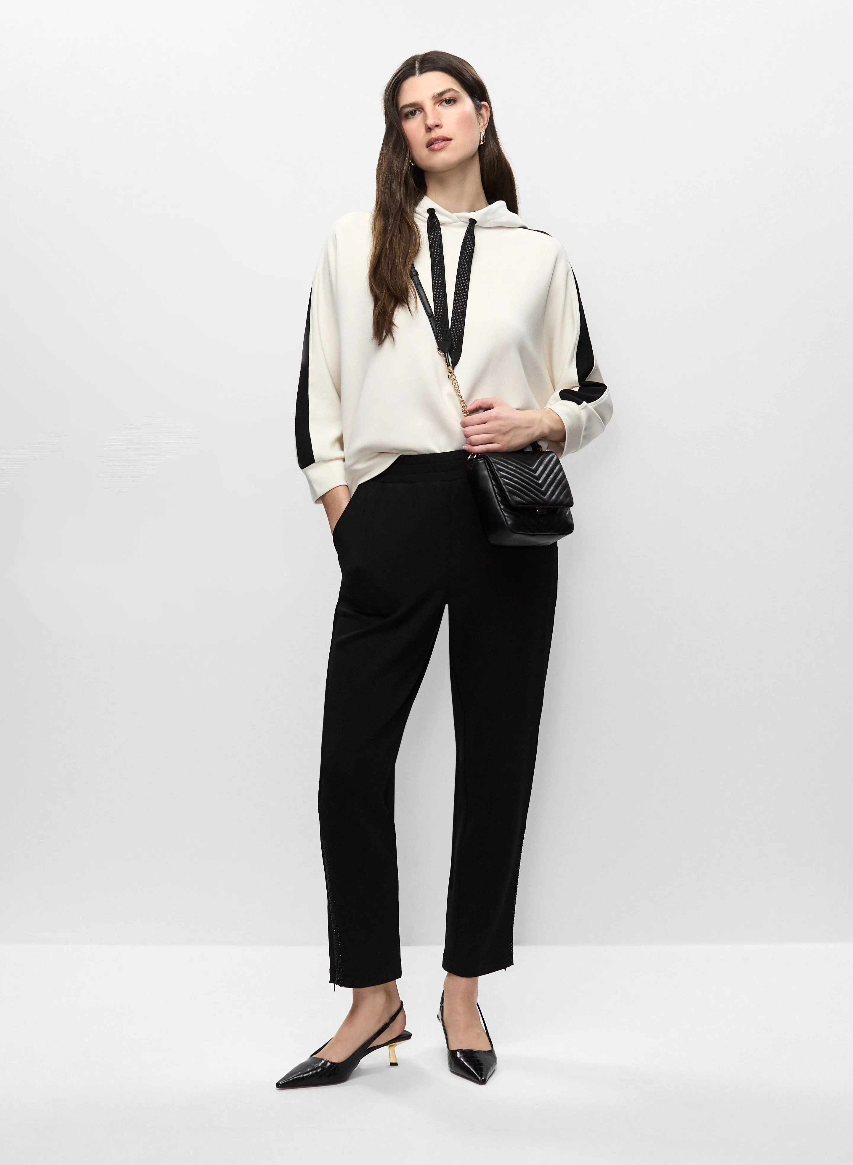 Contrast Stripe Hooded Top & Straight Leg Pants sold by Melanie Lyne