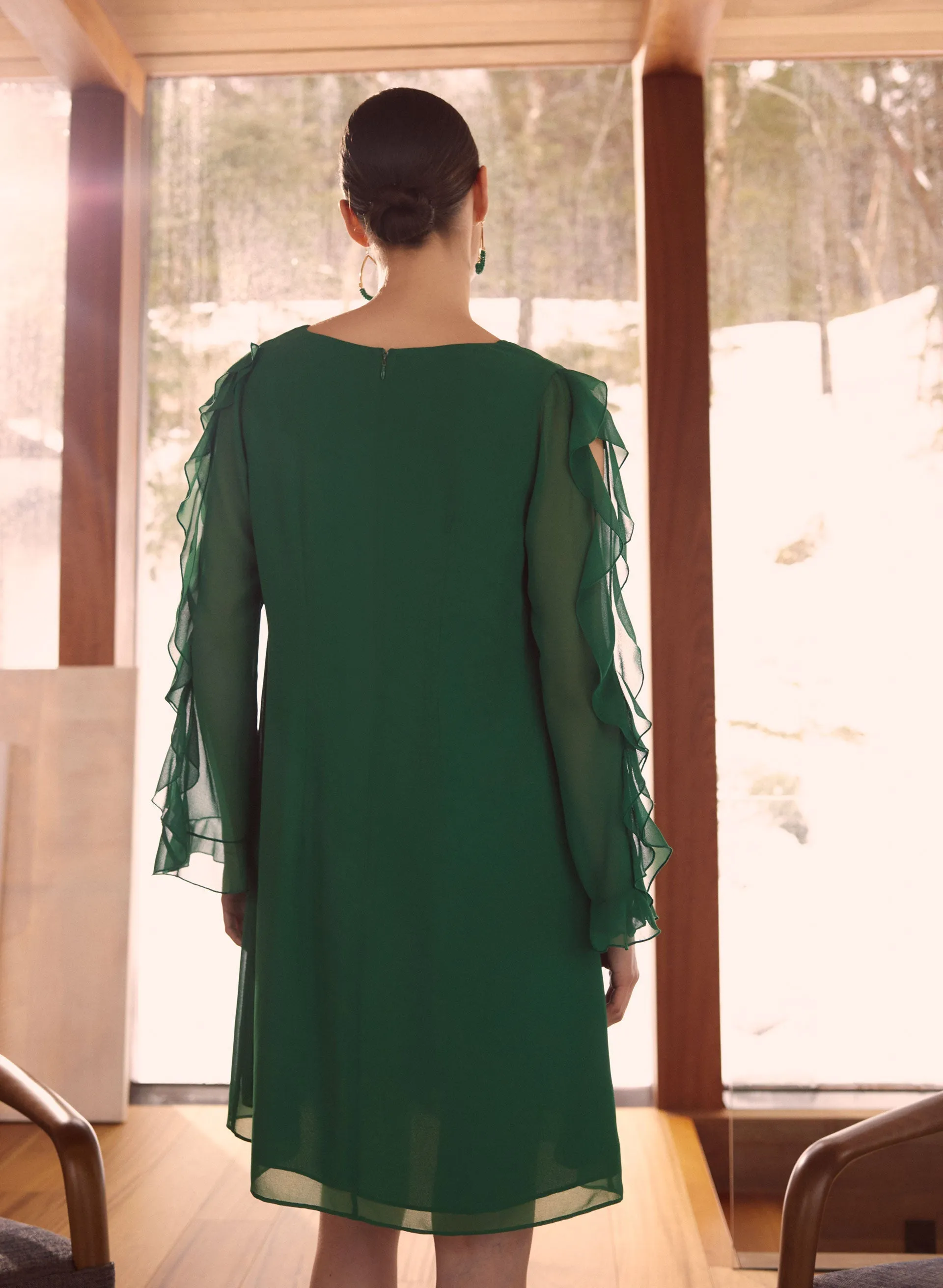 Ruffle Detail Chiffon Dress sold by Melanie Lyne product image thumbnail 3