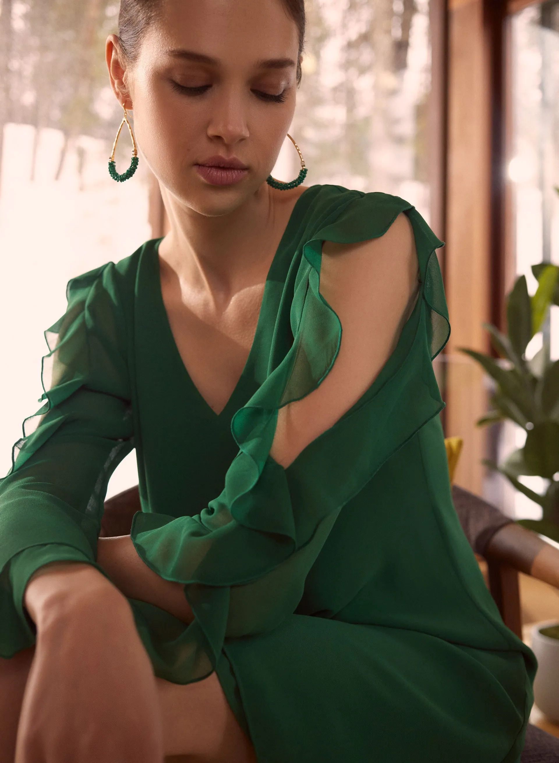 Ruffle Detail Chiffon Dress sold by Melanie Lyne product image thumbnail 4