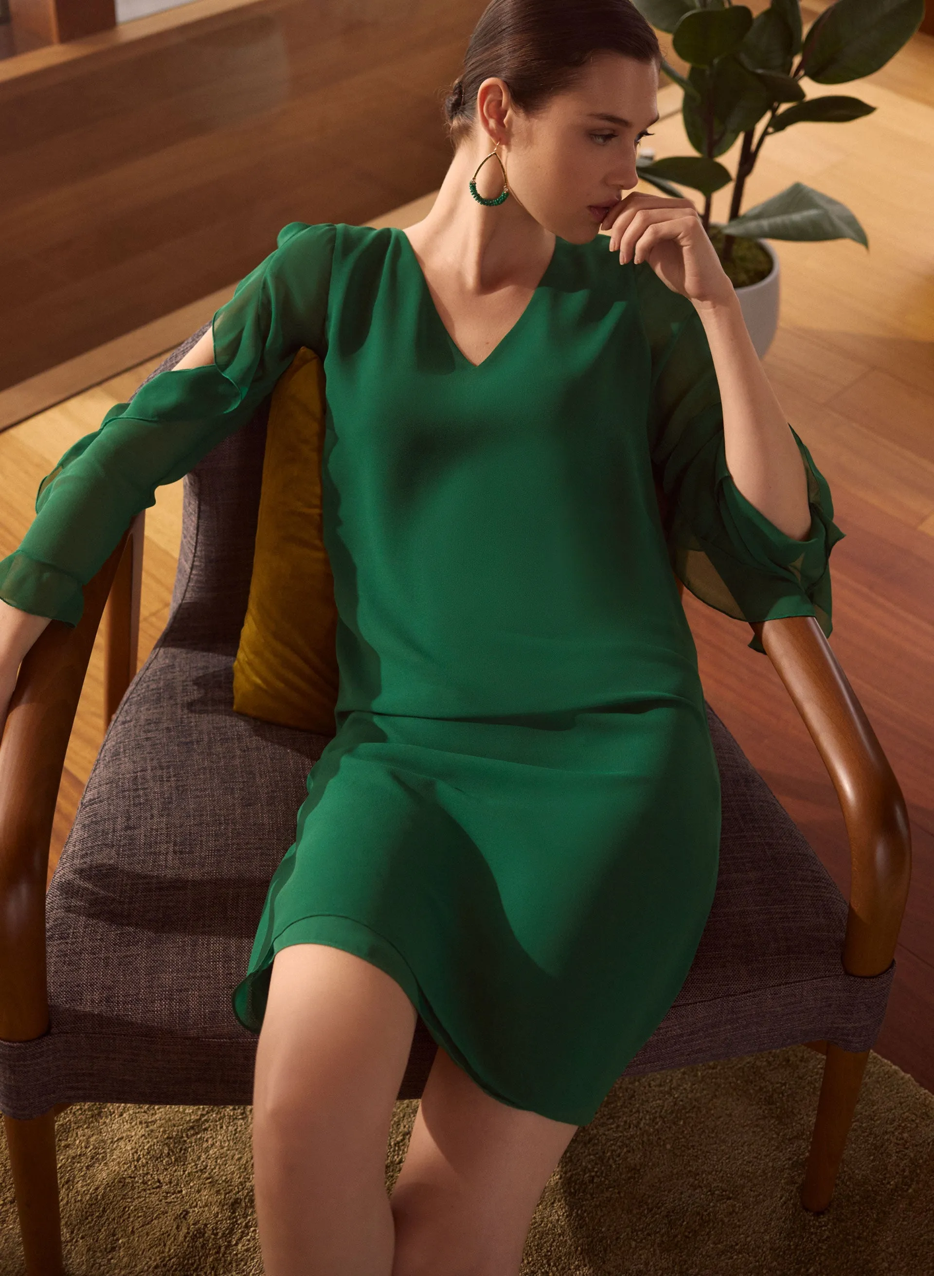 Ruffle Detail Chiffon Dress sold by Melanie Lyne product image thumbnail 2