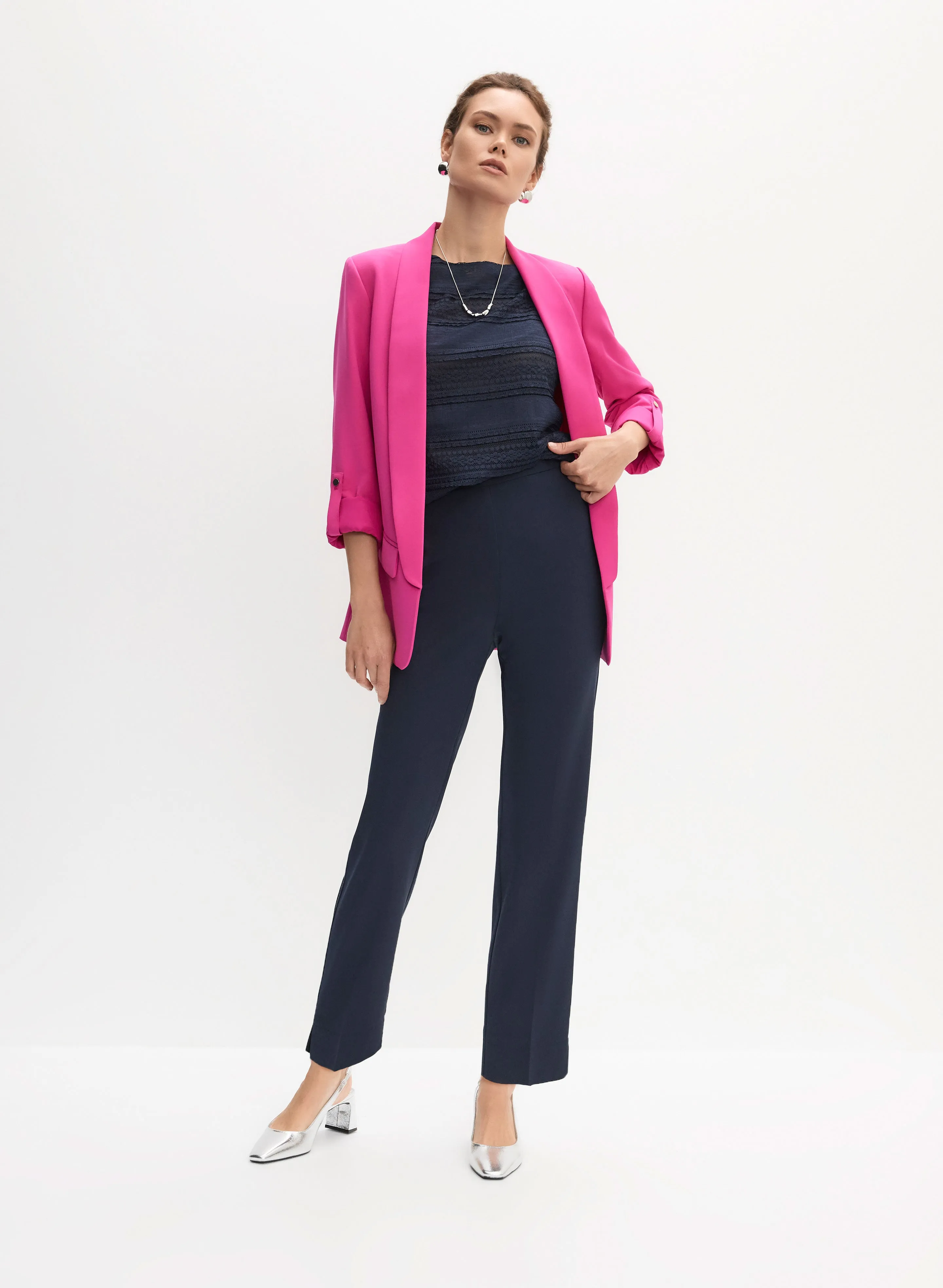 Shawl Collar Open Jacket & Straight Leg Pants sold by Melanie Lyne