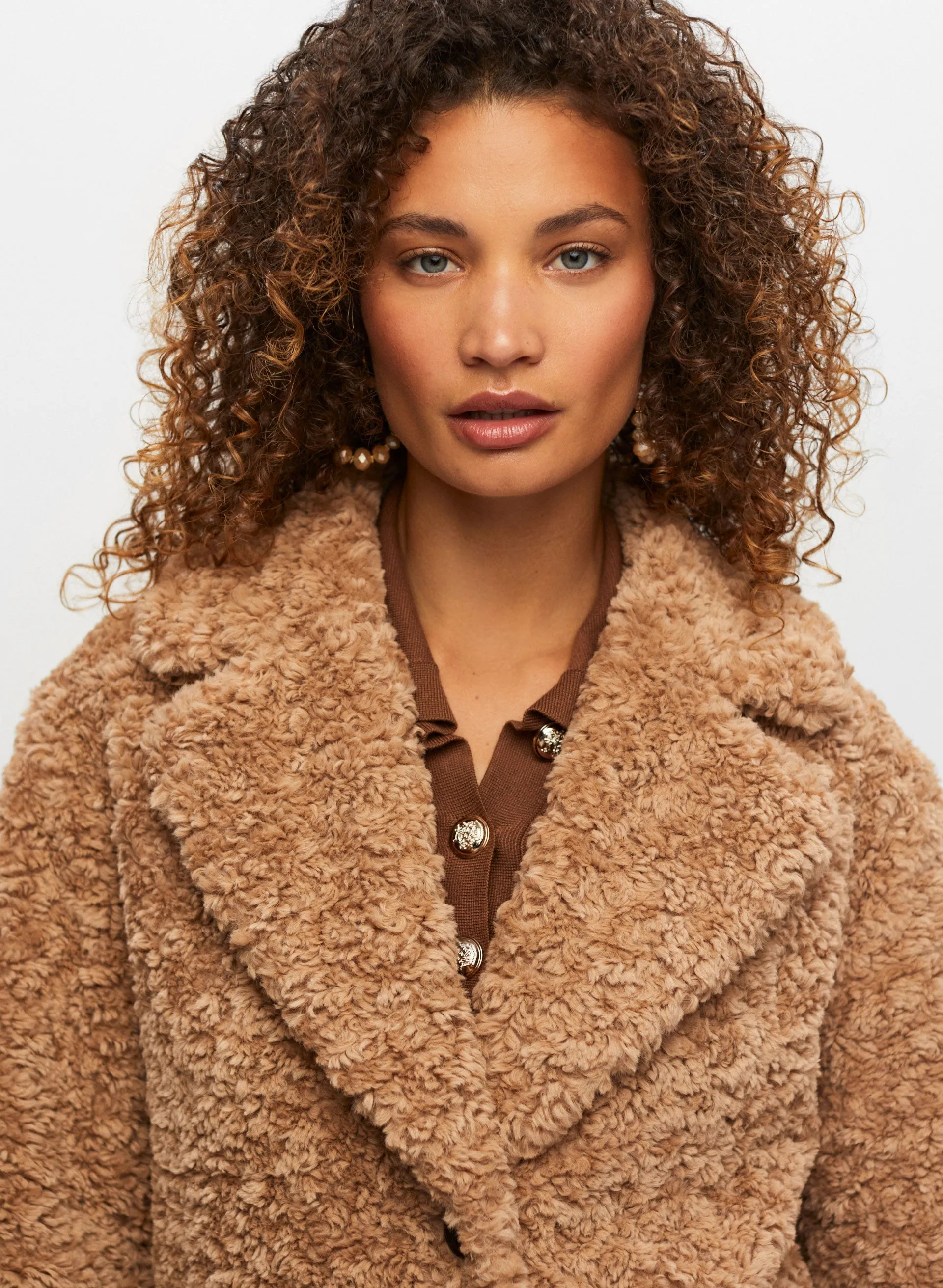 Button Front Faux Fur Coat sold by Melanie Lyne product image thumbnail 5