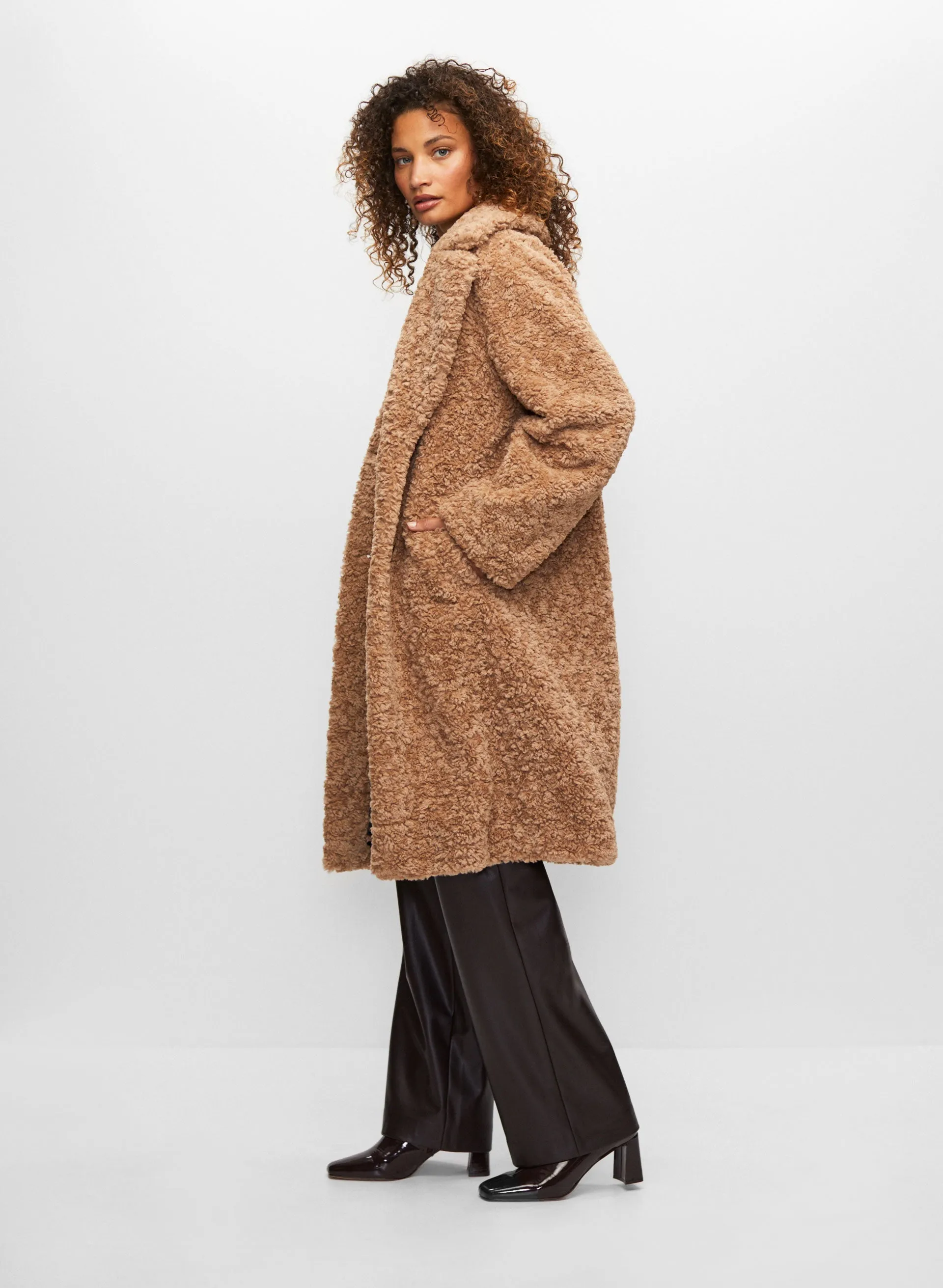 Button Front Faux Fur Coat sold by Melanie Lyne product image thumbnail 2