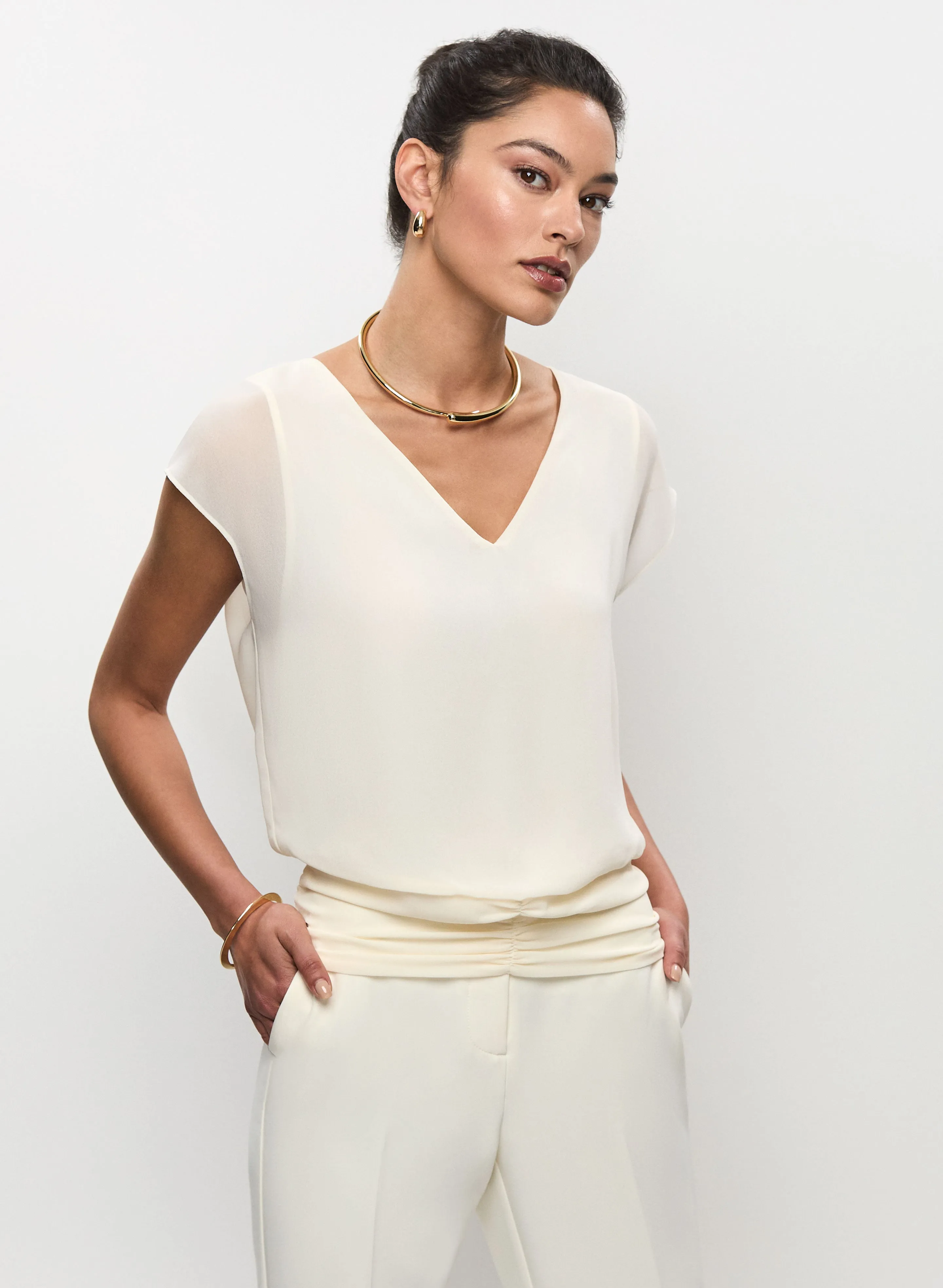 V-Neck Chiffon Blouse sold by Melanie Lyne product image thumbnail 2