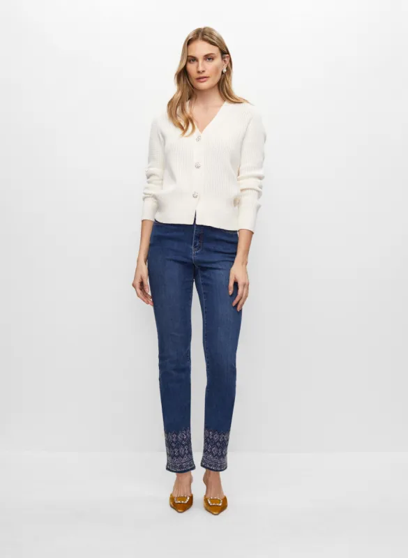 Embellished Jeans & Jewel Button Cardigan sold by Melanie Lyne