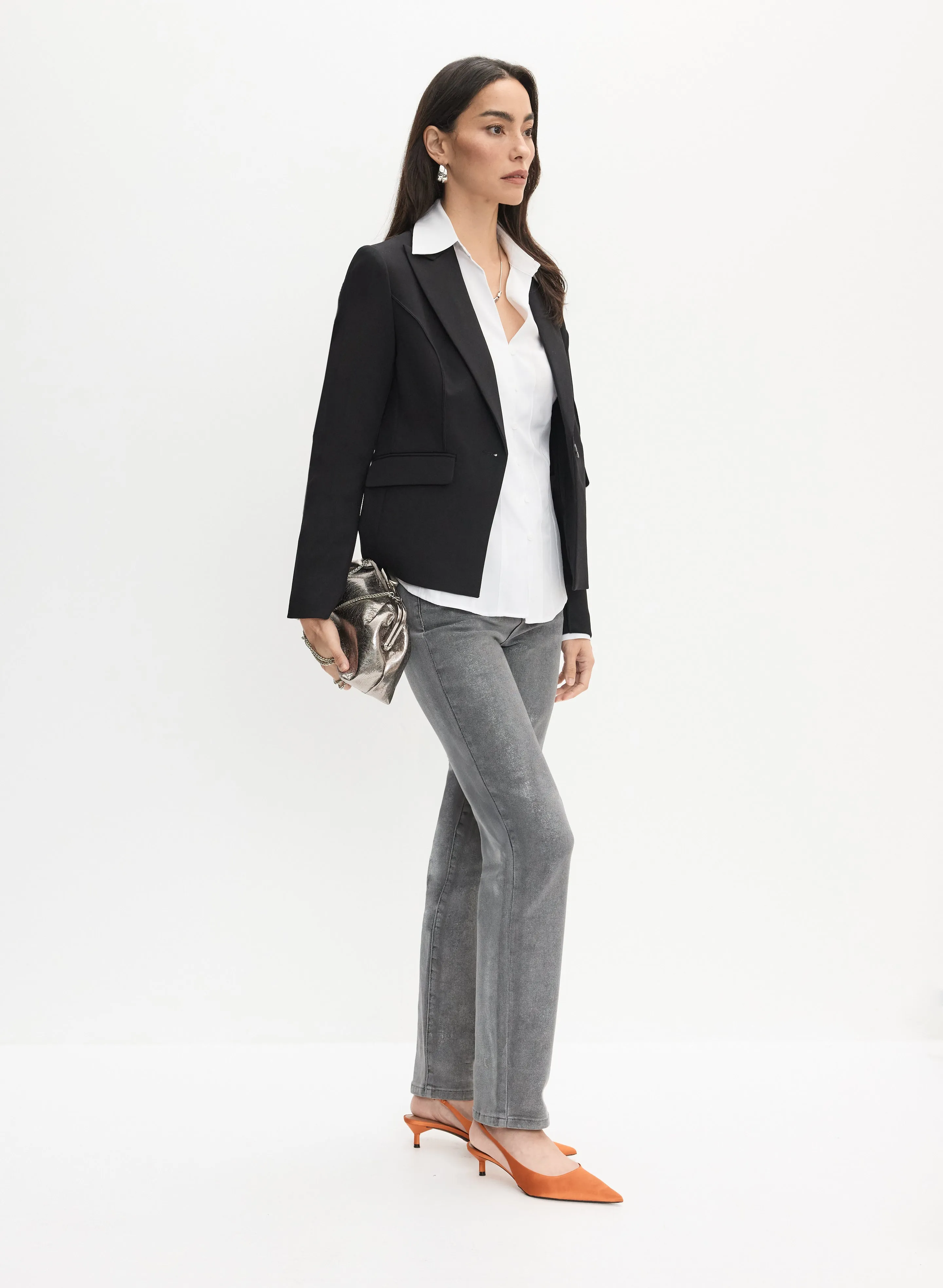 Metallic Straight Leg Jeans sold by Melanie Lyne product image thumbnail 5