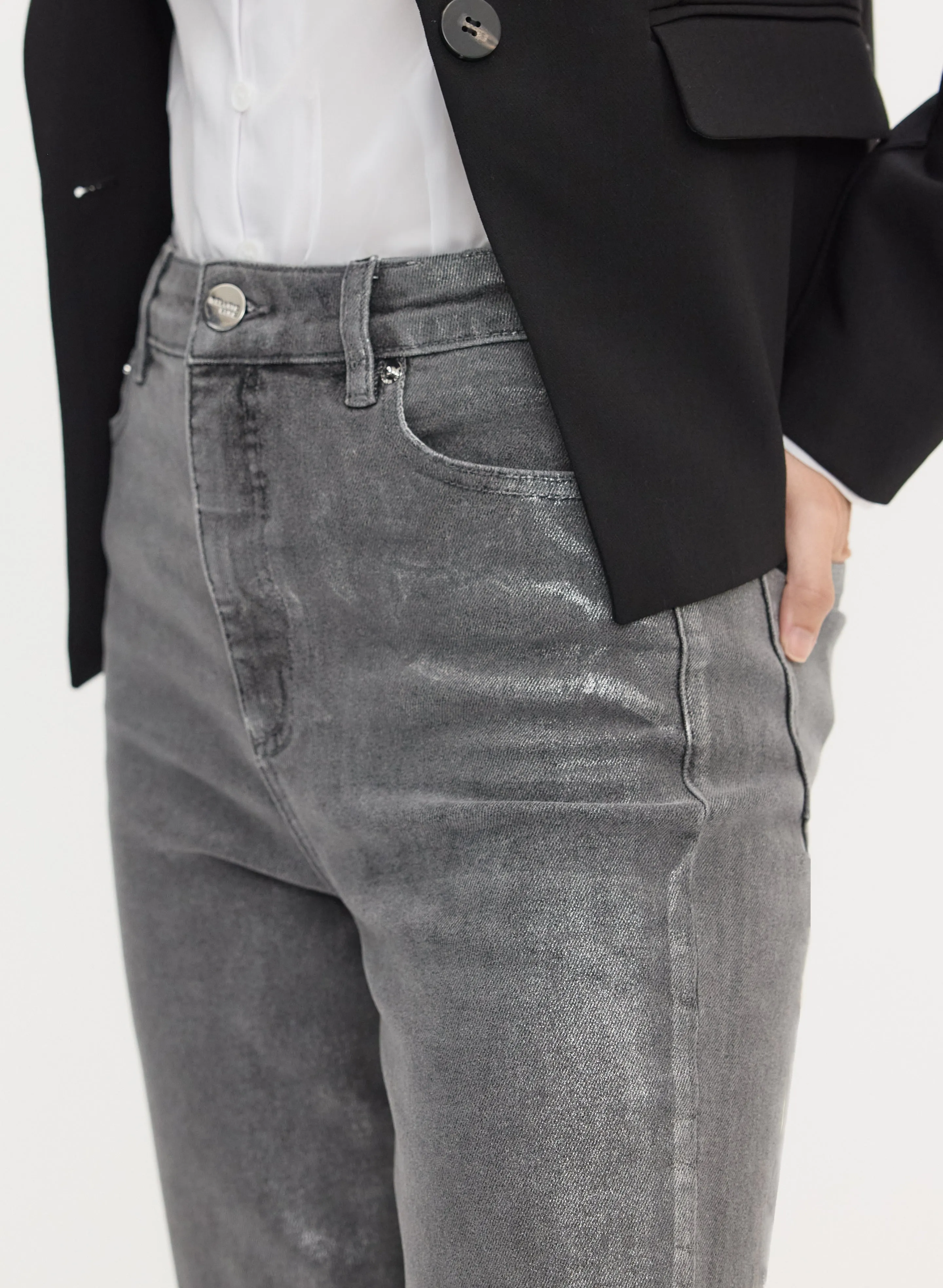 Metallic Straight Leg Jeans sold by Melanie Lyne product image thumbnail 4