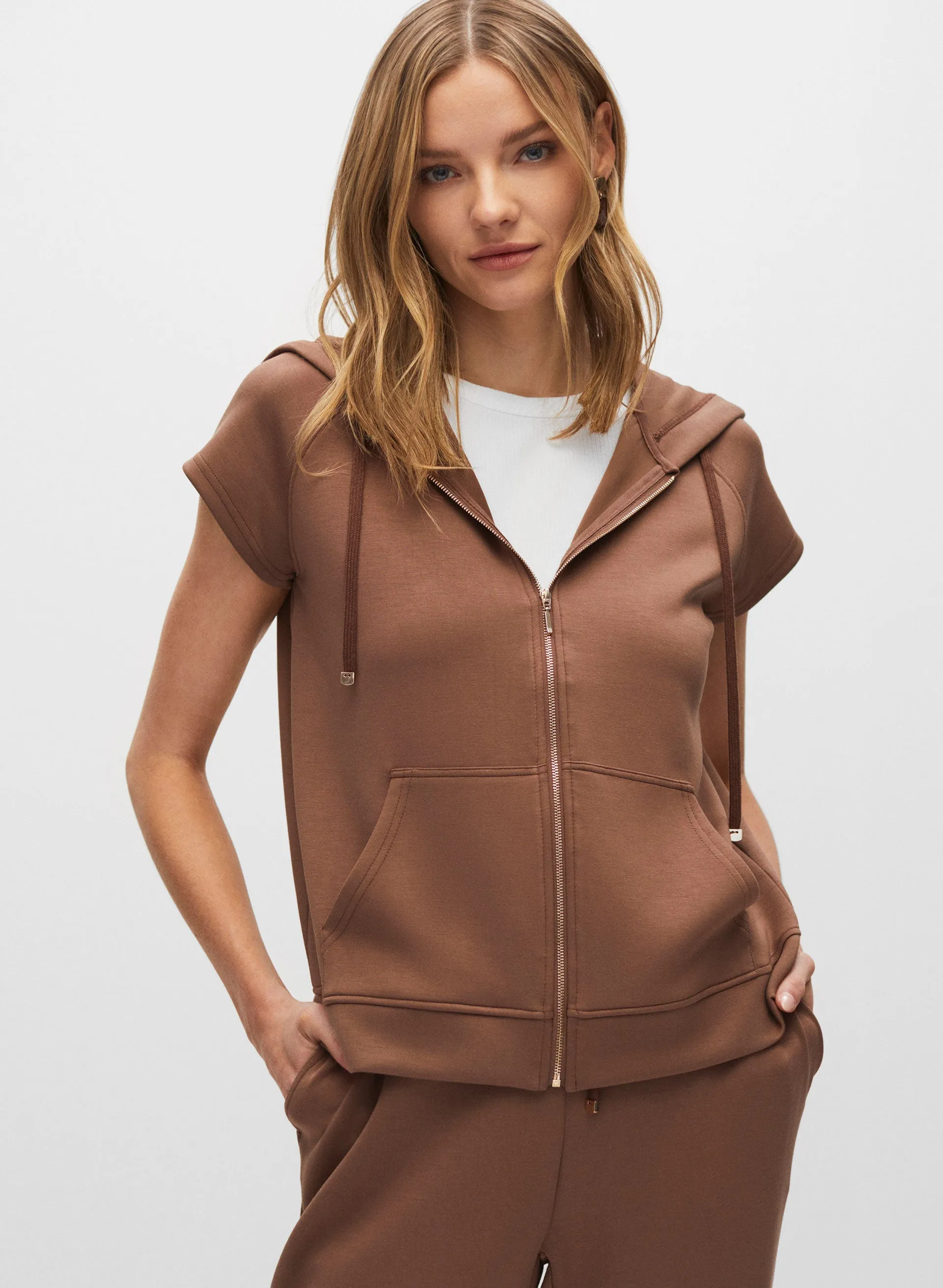 Short Sleeve Zip Front Hoodie sold by Melanie Lyne product image thumbnail 2