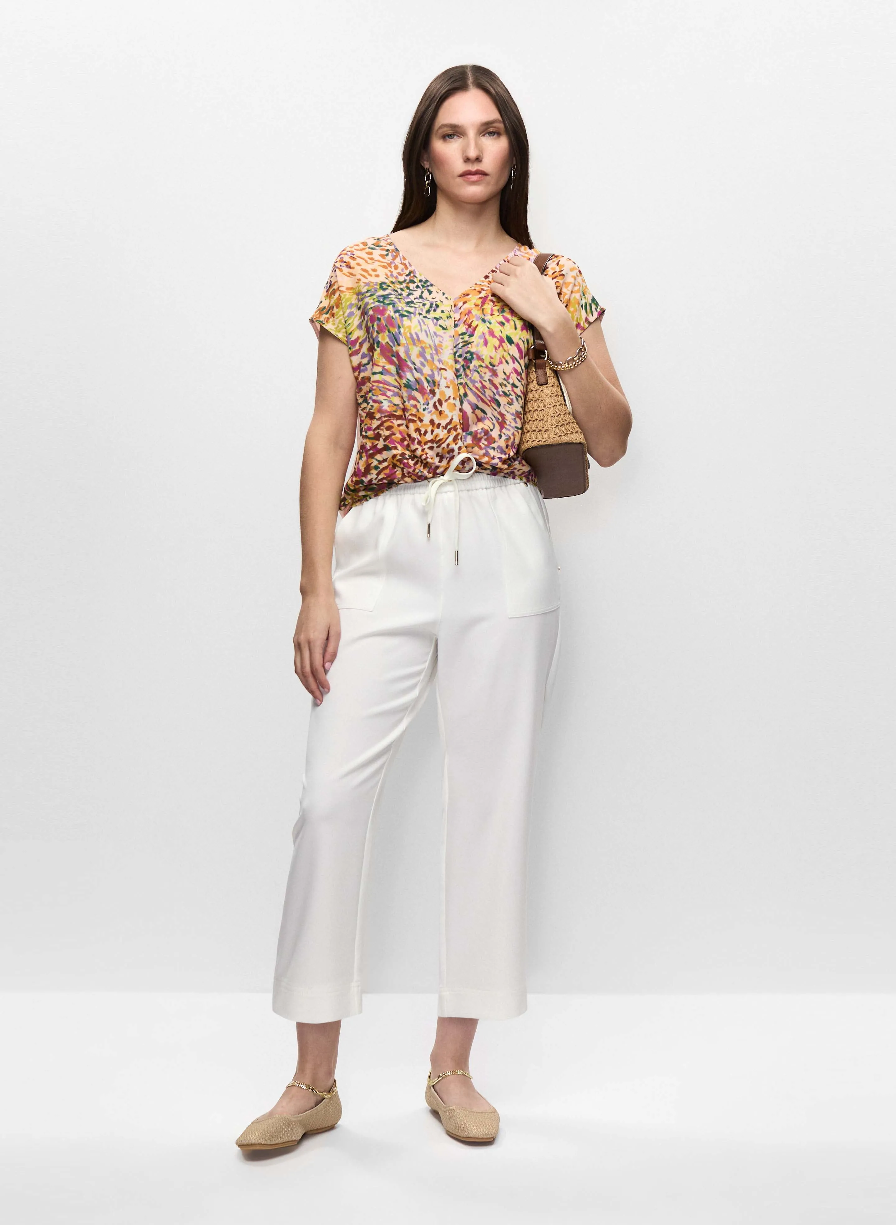 Printed Wrap-Style Top & Drawstring Waist Capris sold by Melanie Lyne