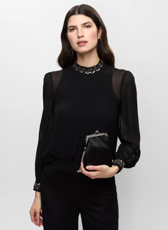 Jewel Trim Chiffon Blouse sold by Melanie Lyne