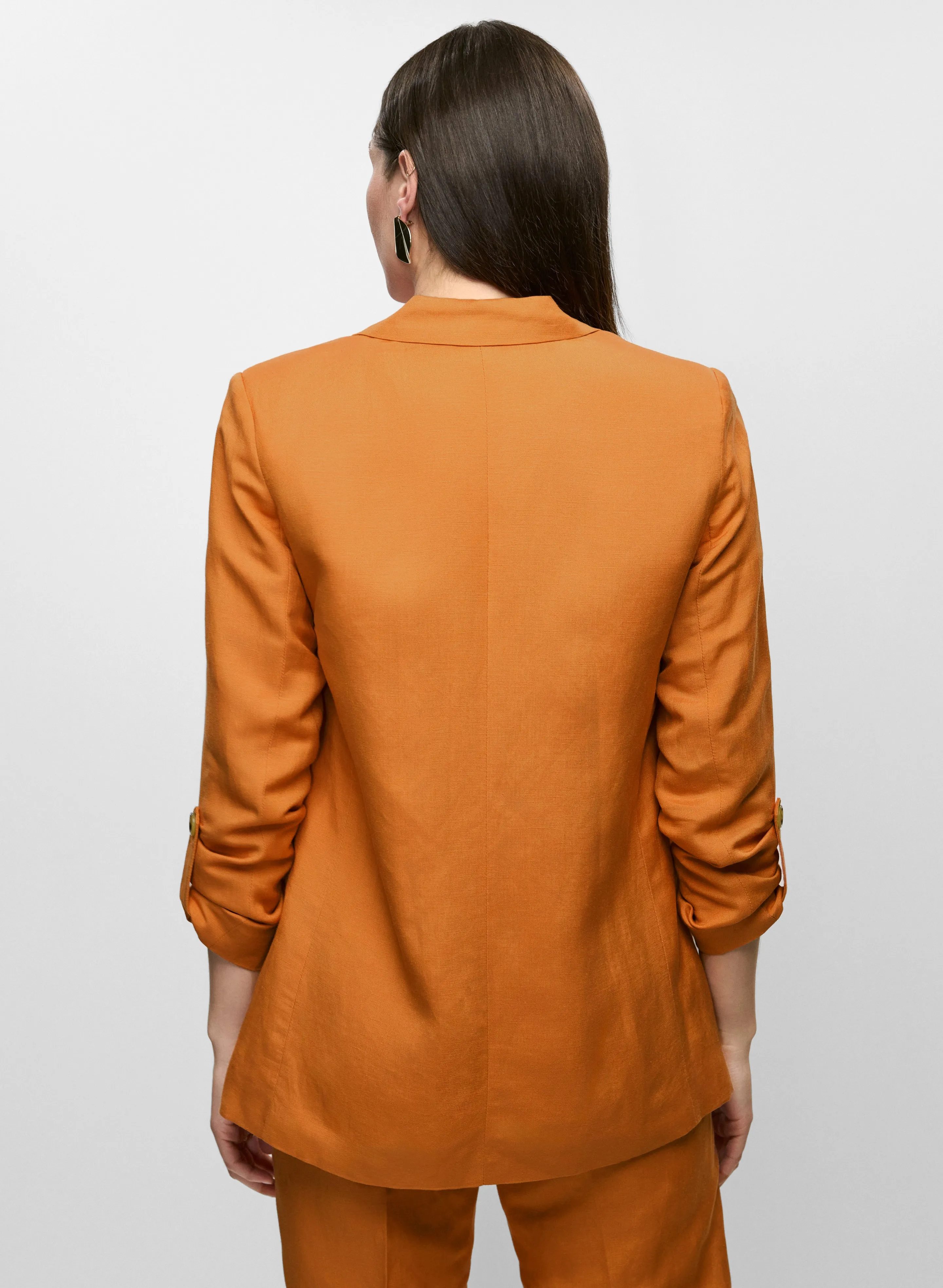 Rolled Sleeve Linen-Blend Blazer sold by Melanie Lyne product image thumbnail 4