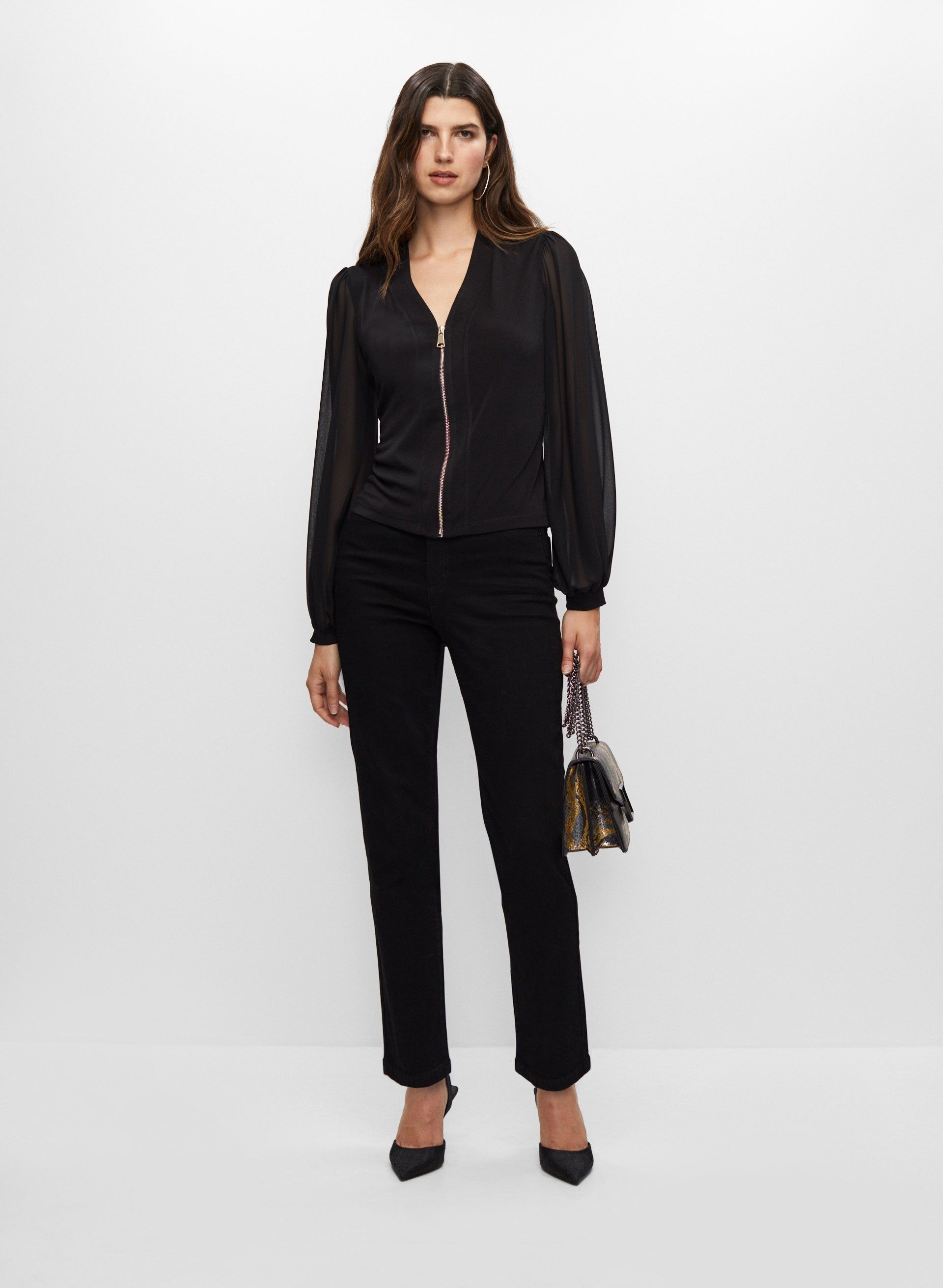 Long Sleeve Zip Front Top sold by Melanie Lyne product image thumbnail 4