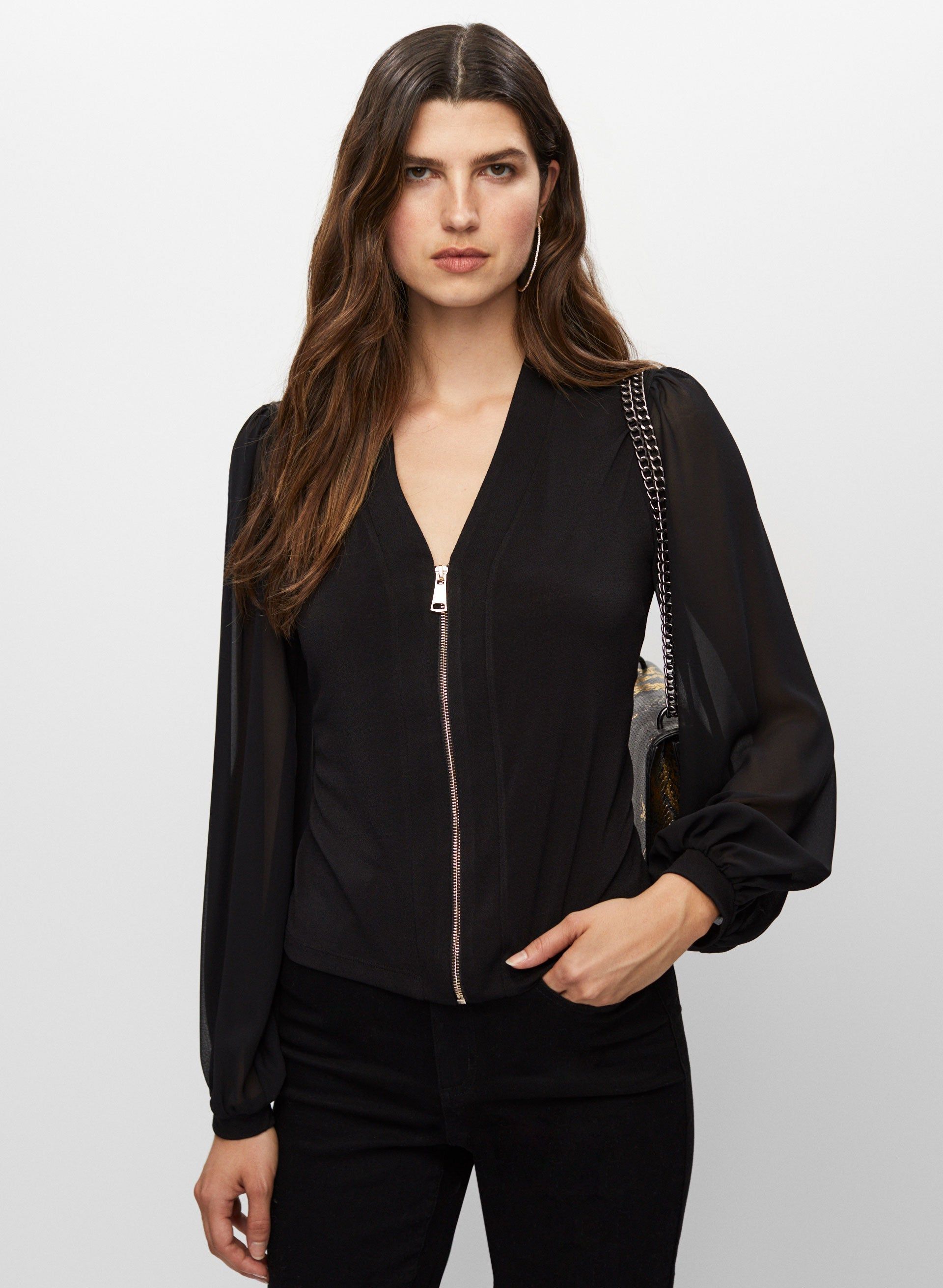 Long Sleeve Zip Front Top sold by Melanie Lyne