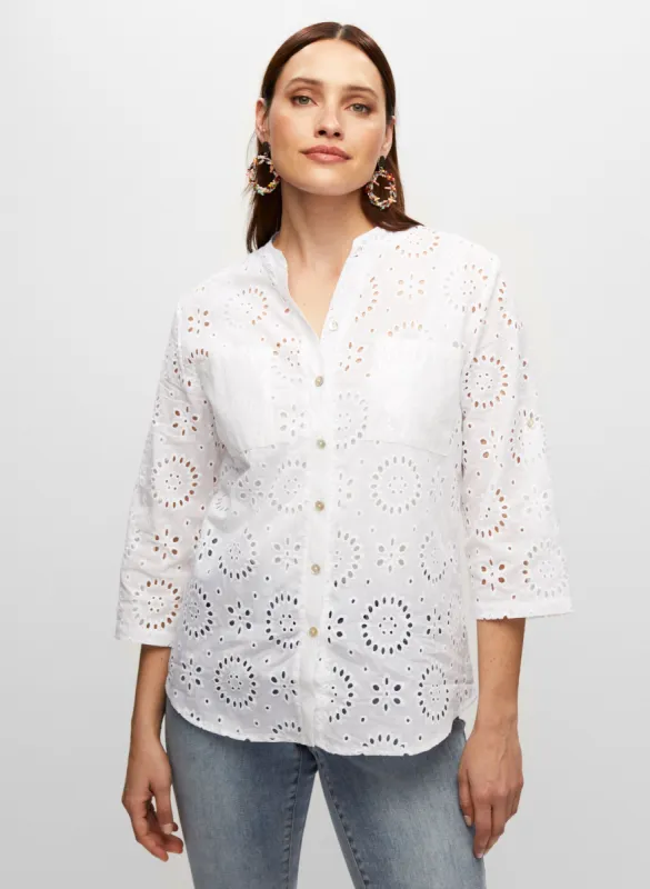 Sequin Pocket Eyelet Blouse sold by Melanie Lyne