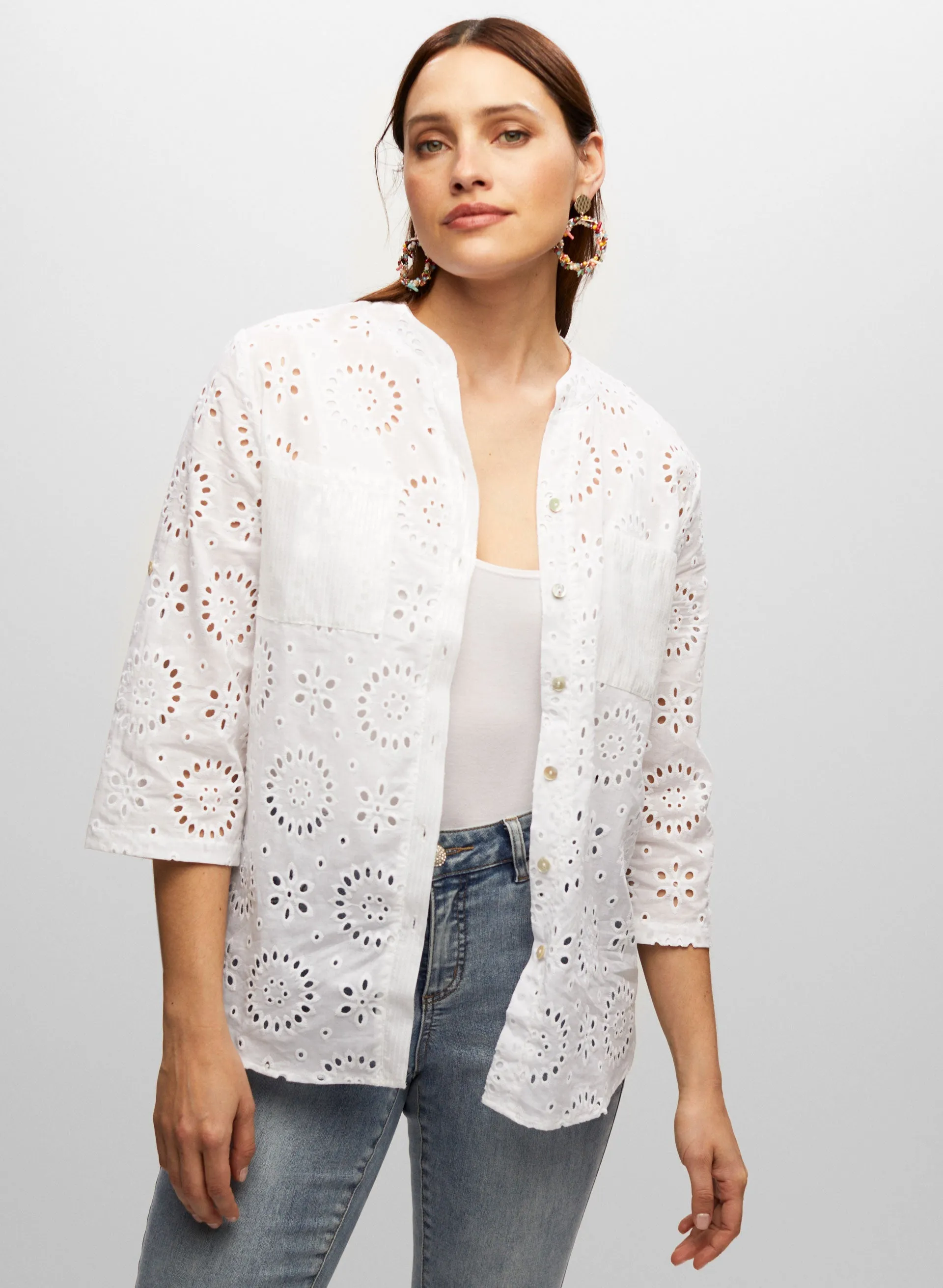 Sequin Pocket Eyelet Blouse sold by Melanie Lyne product image thumbnail 5