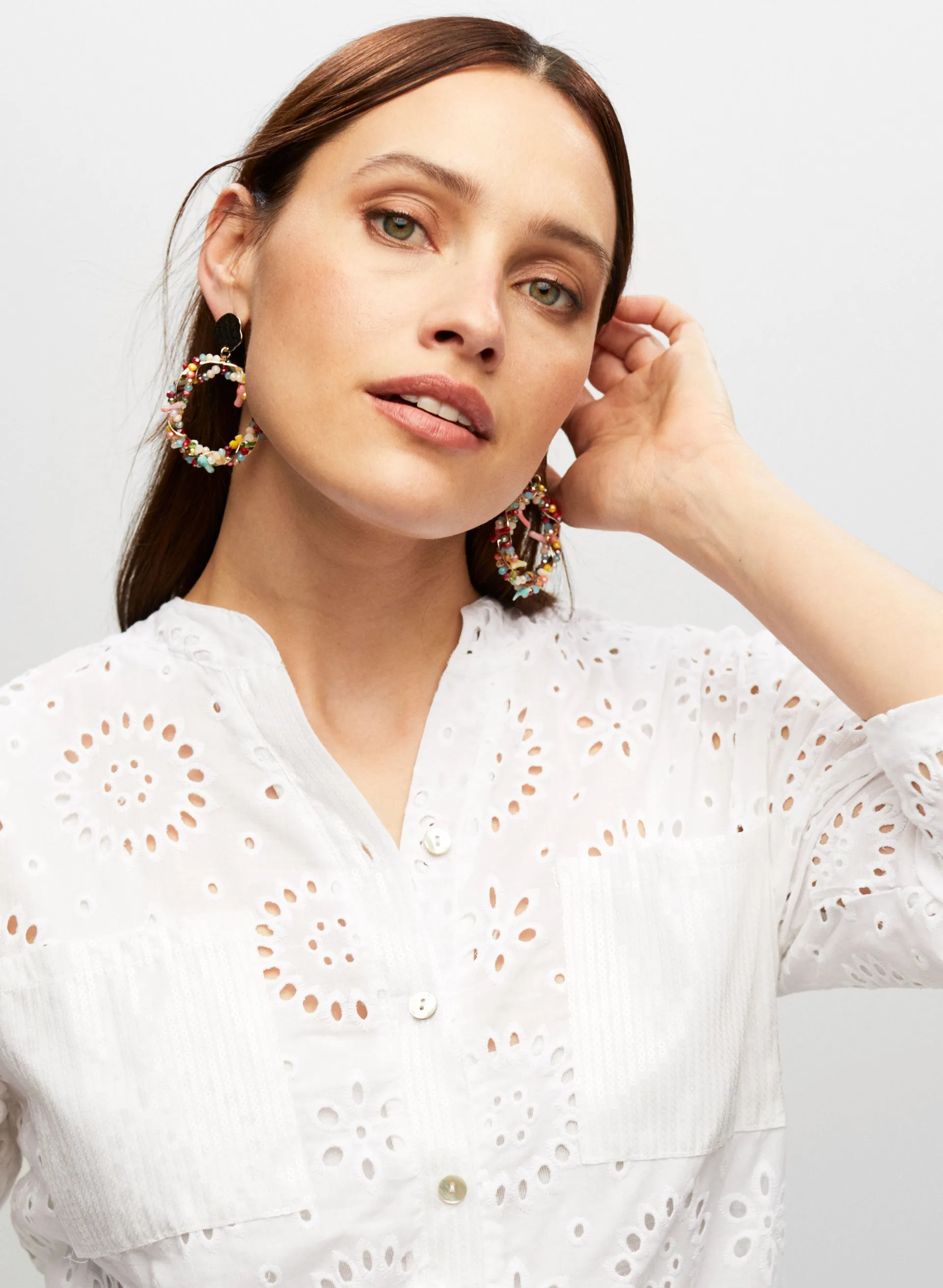Sequin Pocket Eyelet Blouse sold by Melanie Lyne product image thumbnail 2