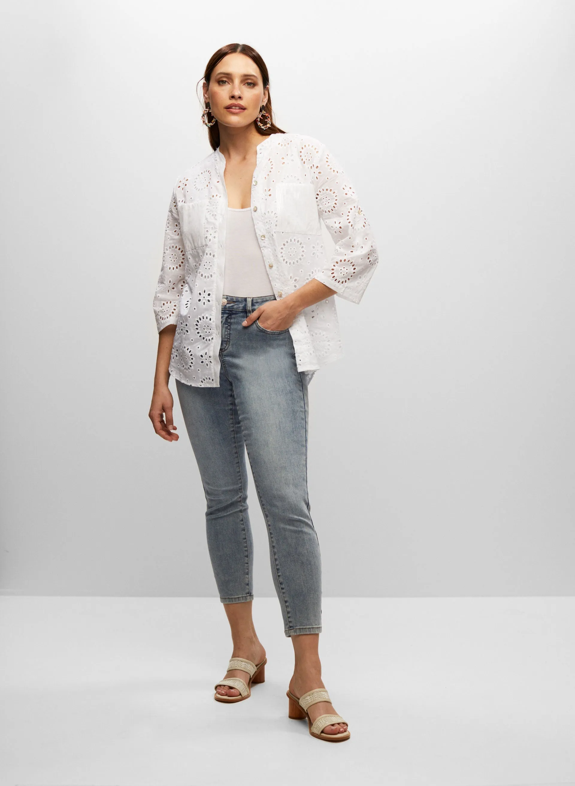 Sequin Pocket Eyelet Blouse sold by Melanie Lyne product image thumbnail 3