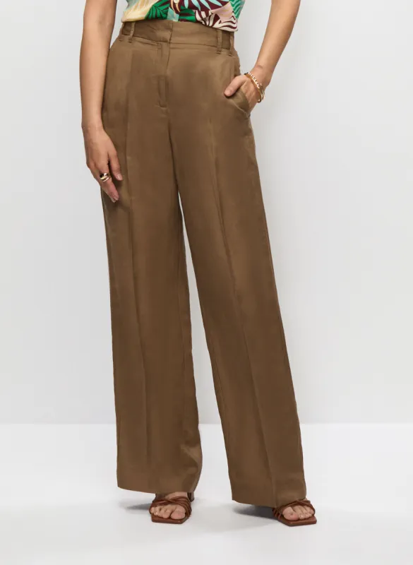 Linen-Blend Wide Leg Pants sold by Melanie Lyne