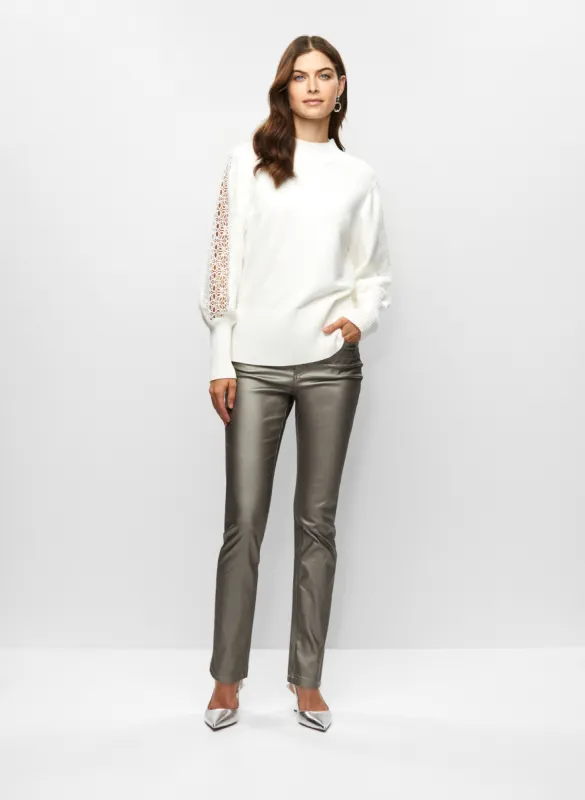 Lace Trim Sweater & Coated Jeans sold by Melanie Lyne