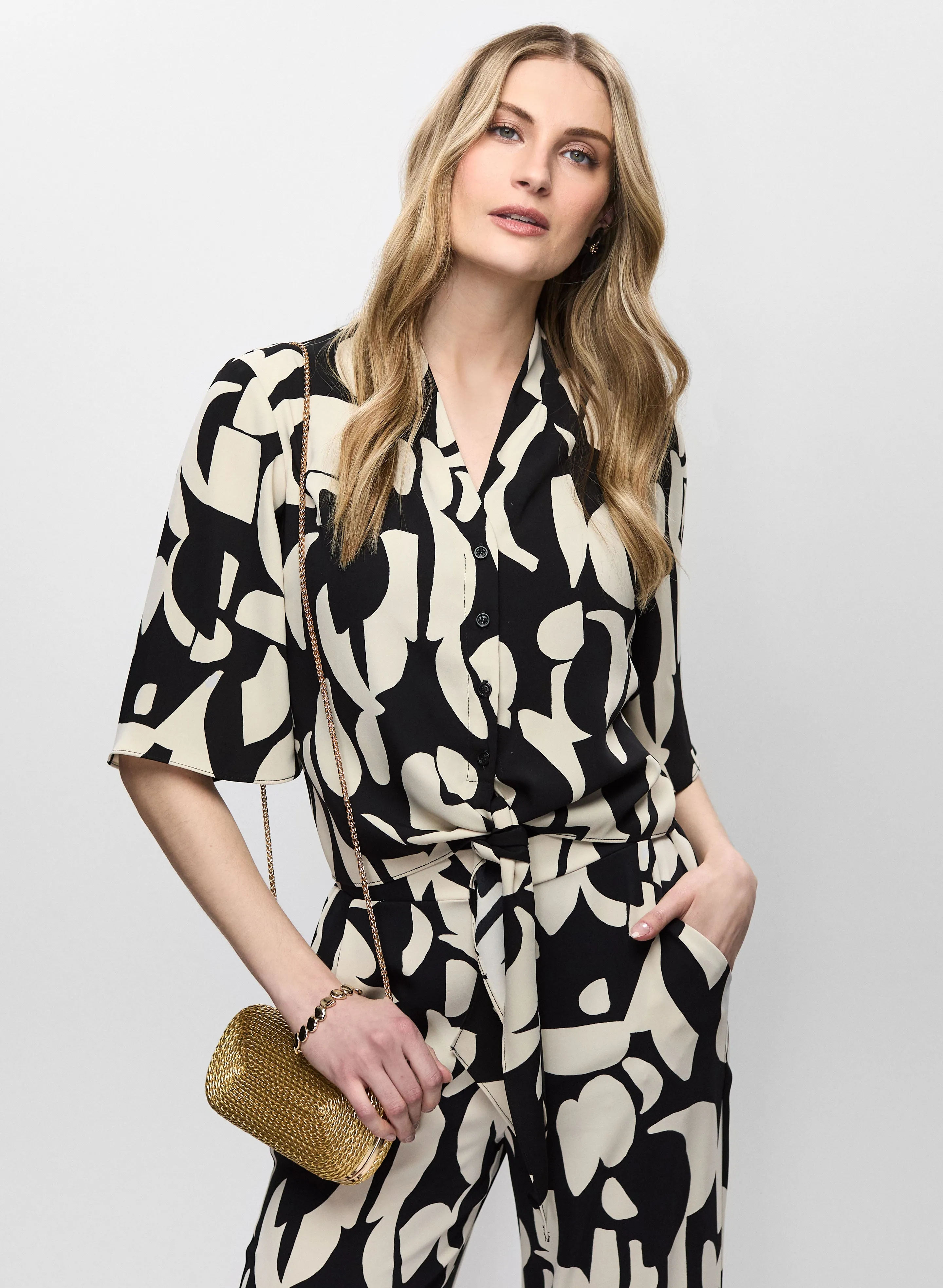 Joseph Ribkoff - Tie Front Button Down Blouse sold by Melanie Lyne