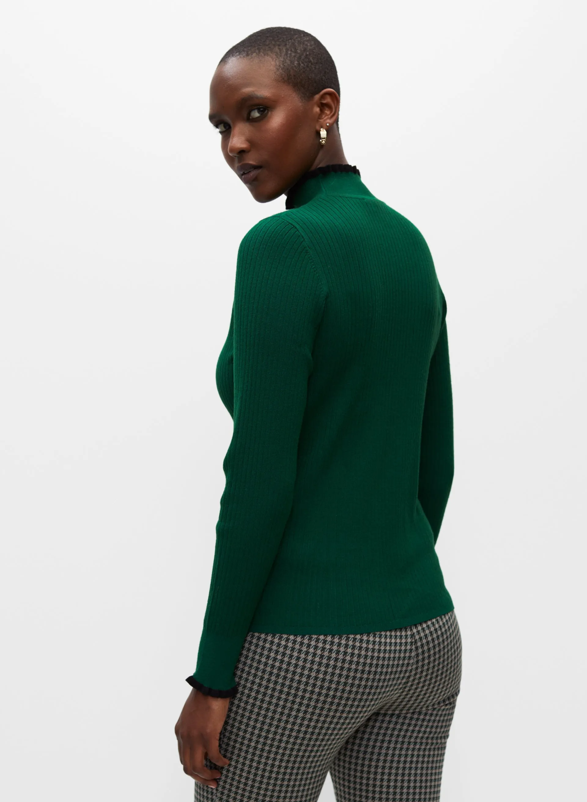 Essential Ruffle Contrast Trim Sweater sold by Melanie Lyne product image thumbnail 4