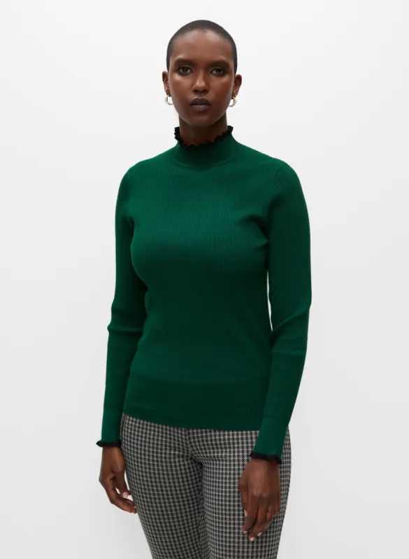 Essential Ruffle Contrast Trim Sweater sold by Melanie Lyne