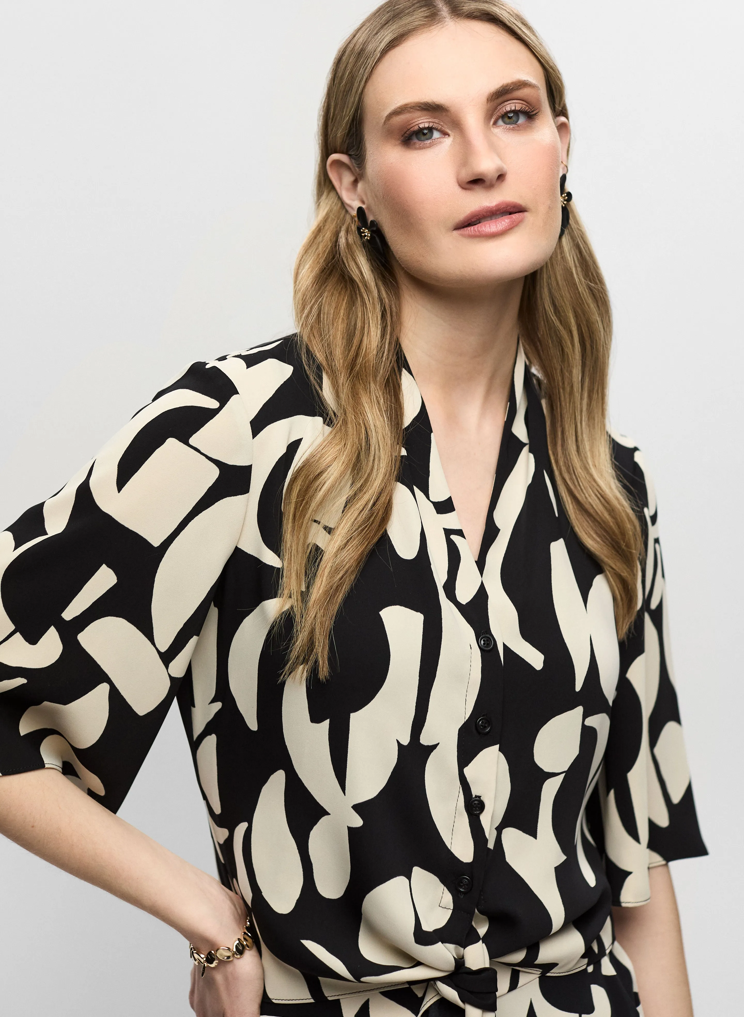 Joseph Ribkoff - Tie Front Button Down Blouse sold by Melanie Lyne product image thumbnail 2