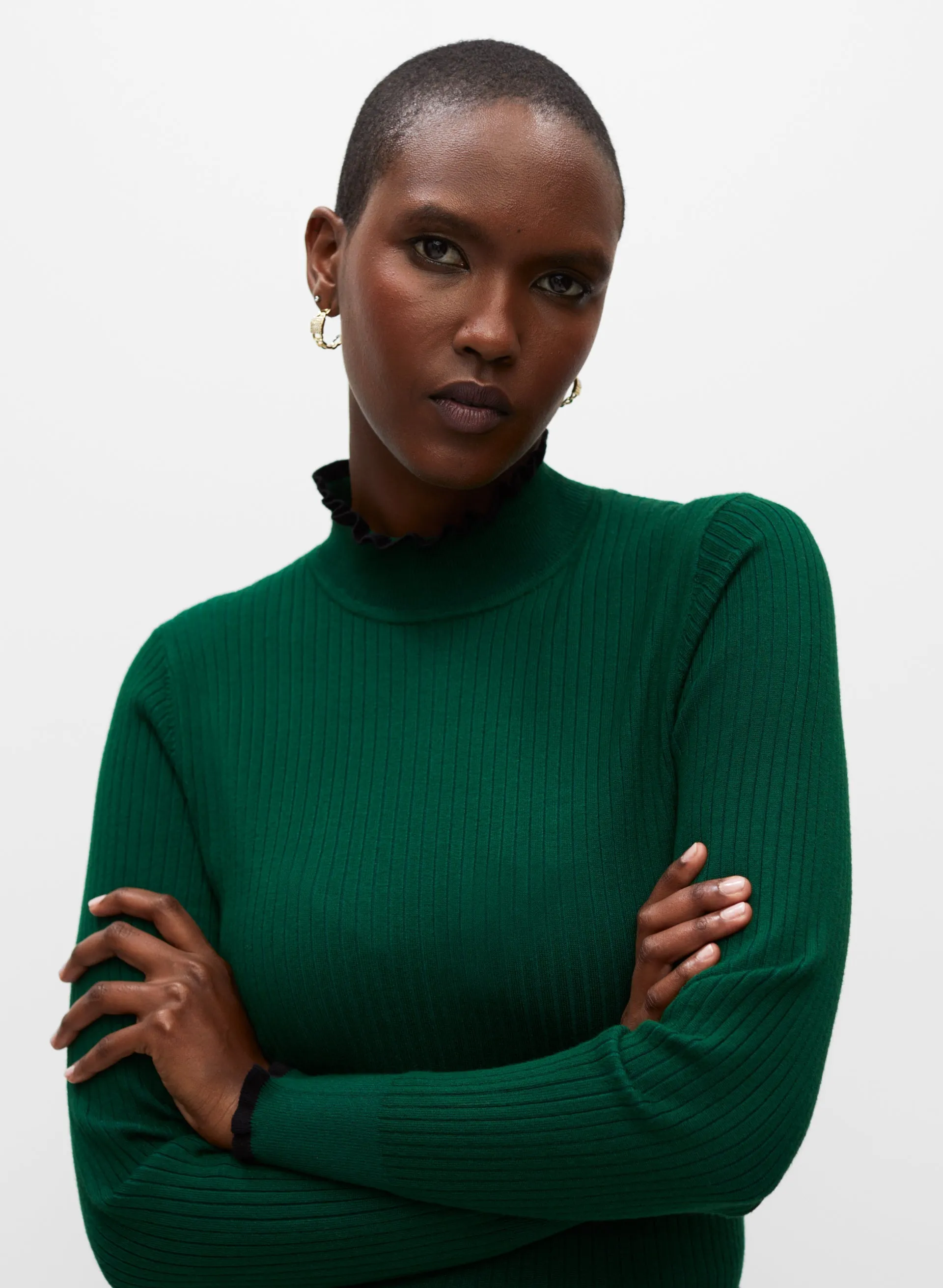 Essential Ruffle Contrast Trim Sweater sold by Melanie Lyne product image thumbnail 2