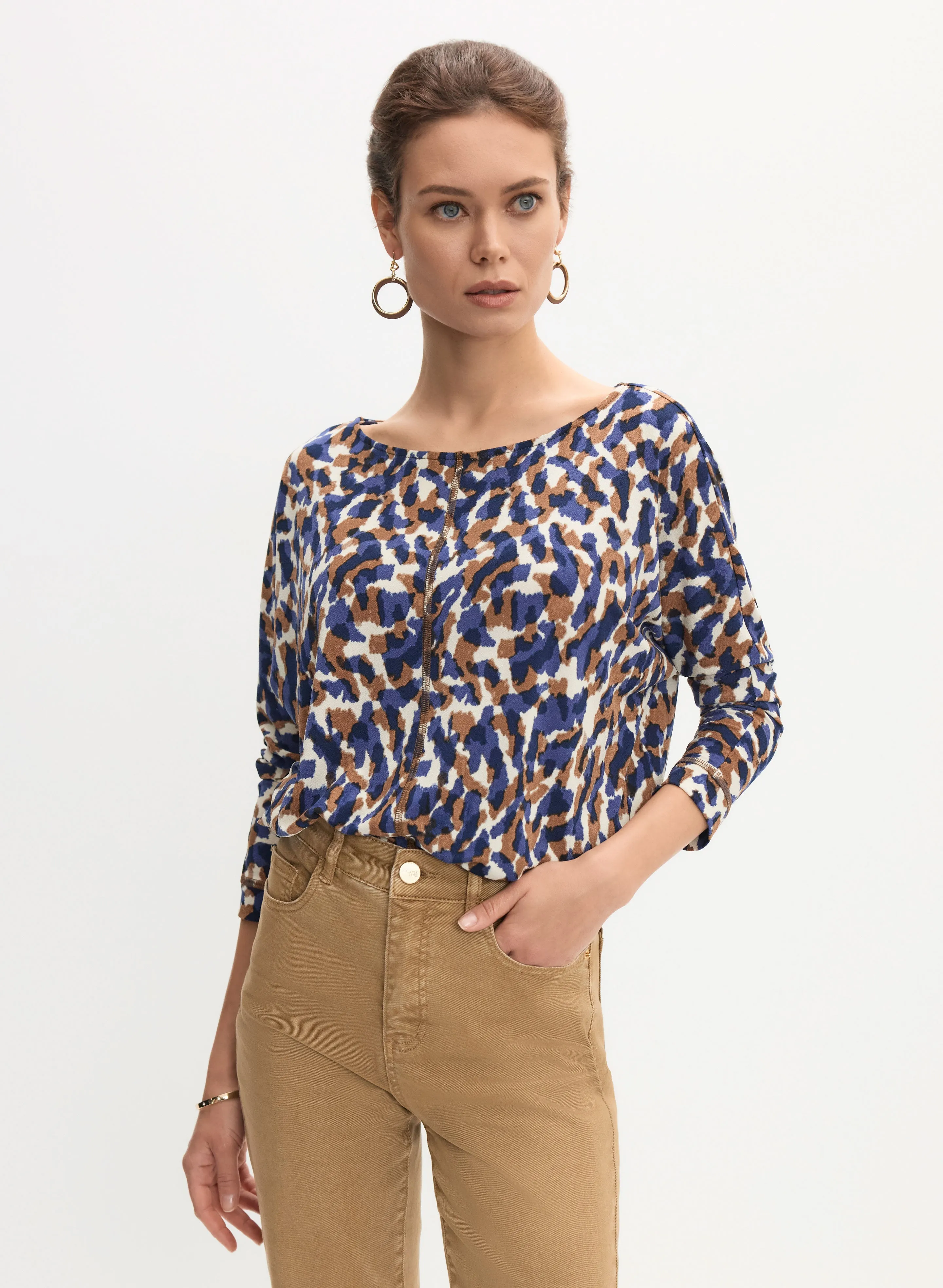 Abstract Print Crepe Top sold by Melanie Lyne