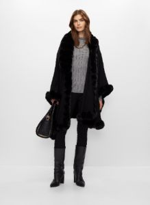 Faux Fur Trim Poncho sold by Melanie Lyne