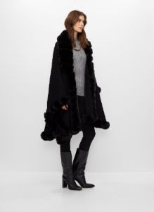Faux Fur Trim Poncho sold by Melanie Lyne