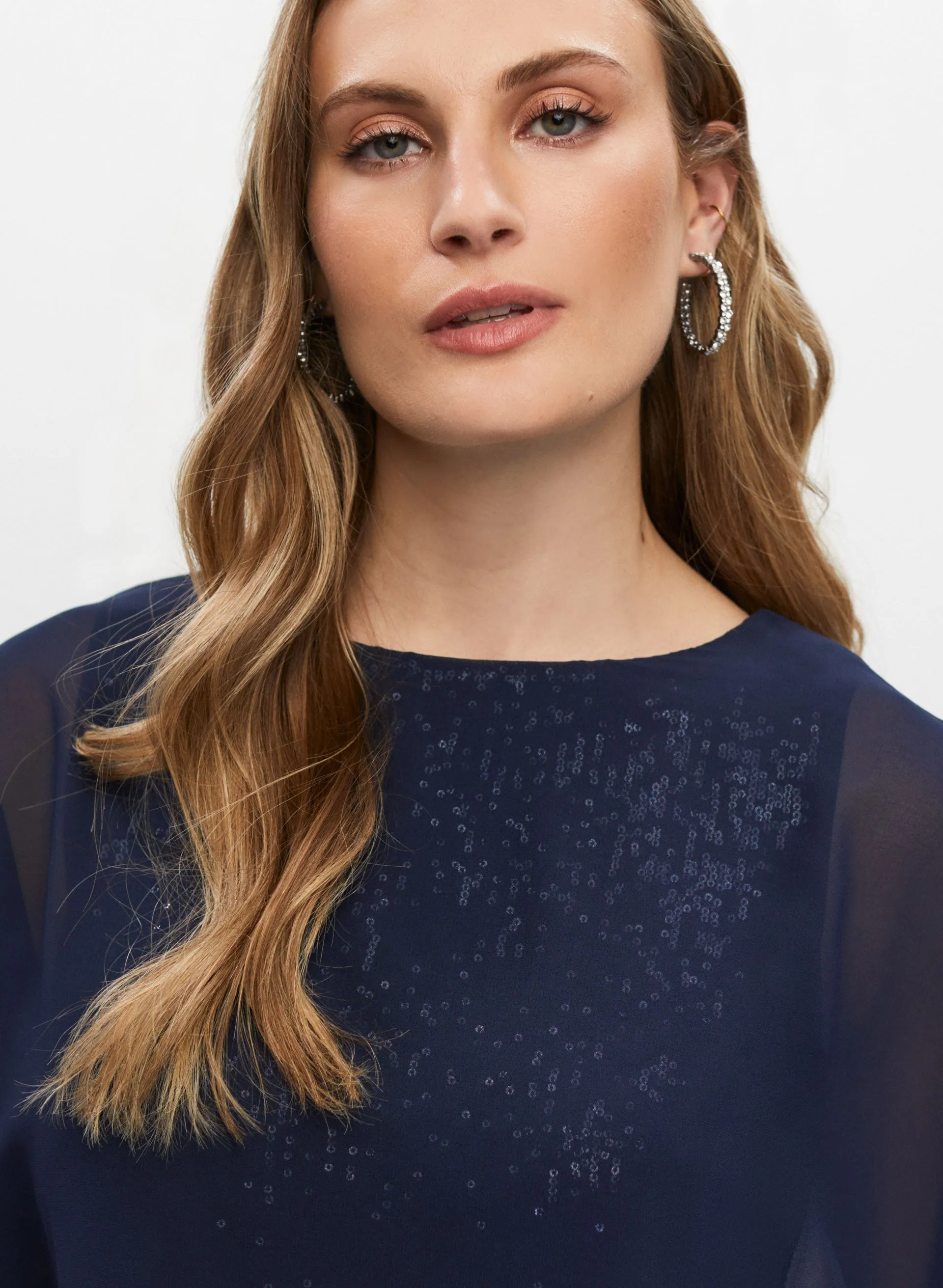 Chiffon Cape Sequin Dress sold by Melanie Lyne product image thumbnail 2