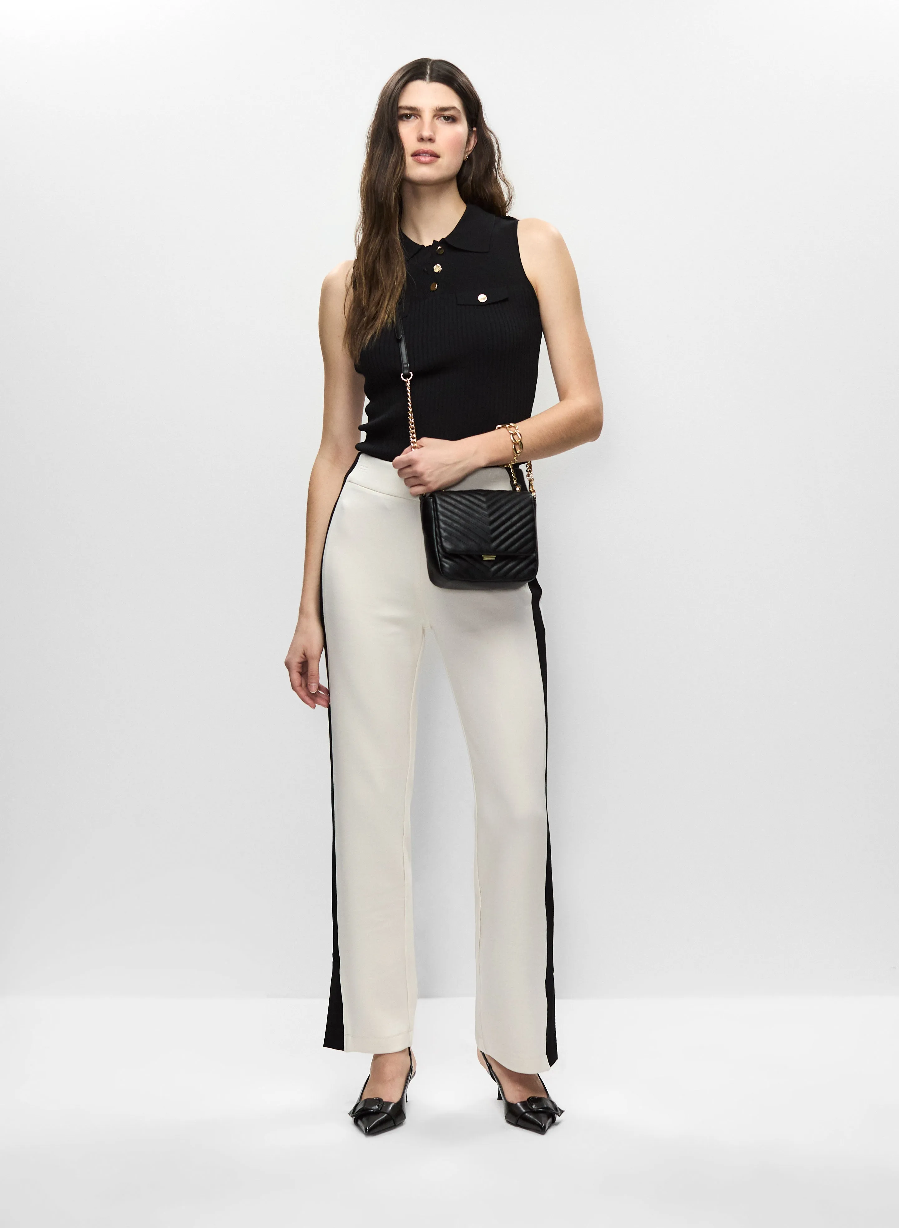 Sleeveless Top & Contrast Stripe Knit Pants sold by Melanie Lyne