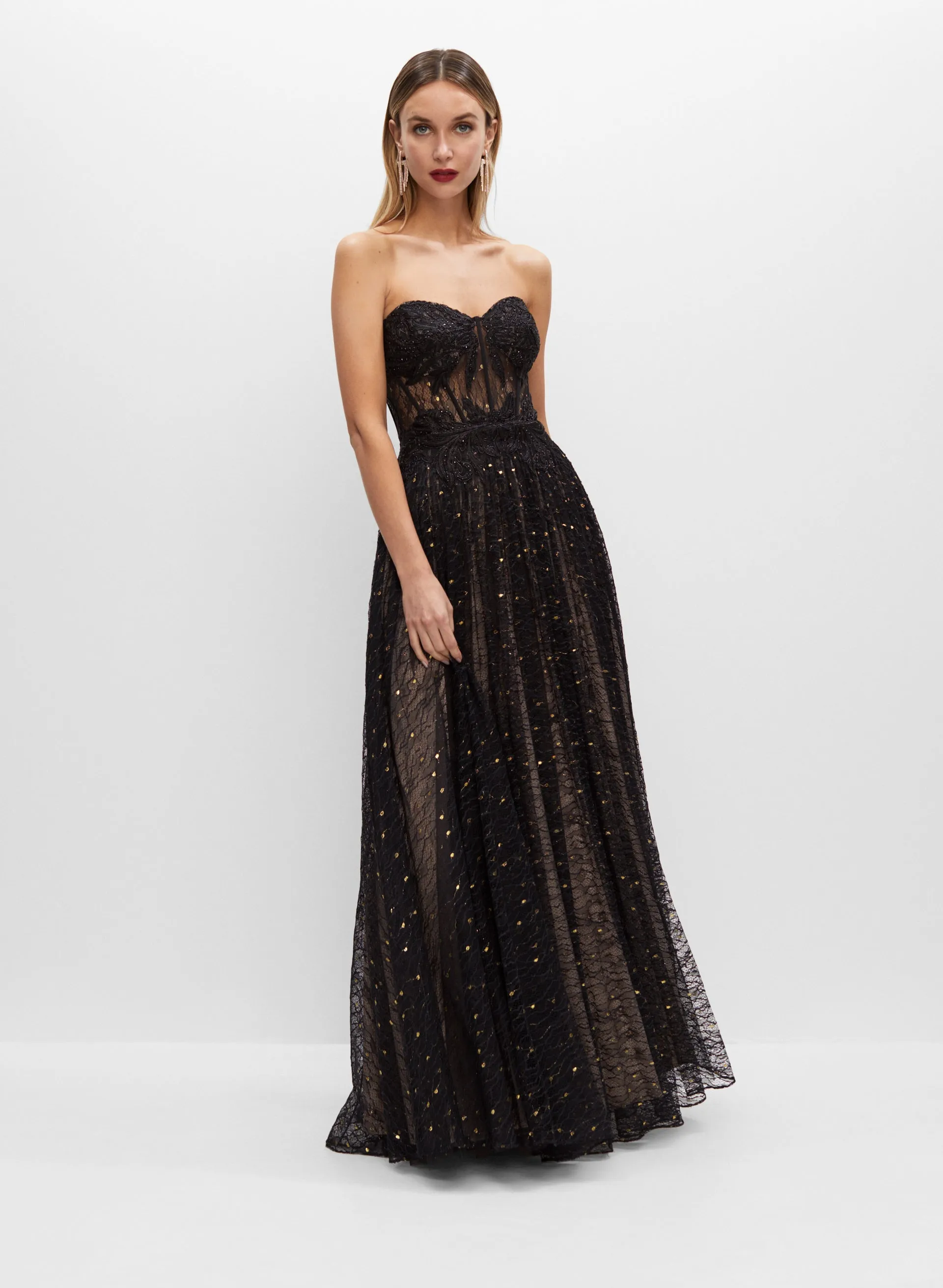 Strapless Lace Bustier Gown sold by Melanie Lyne