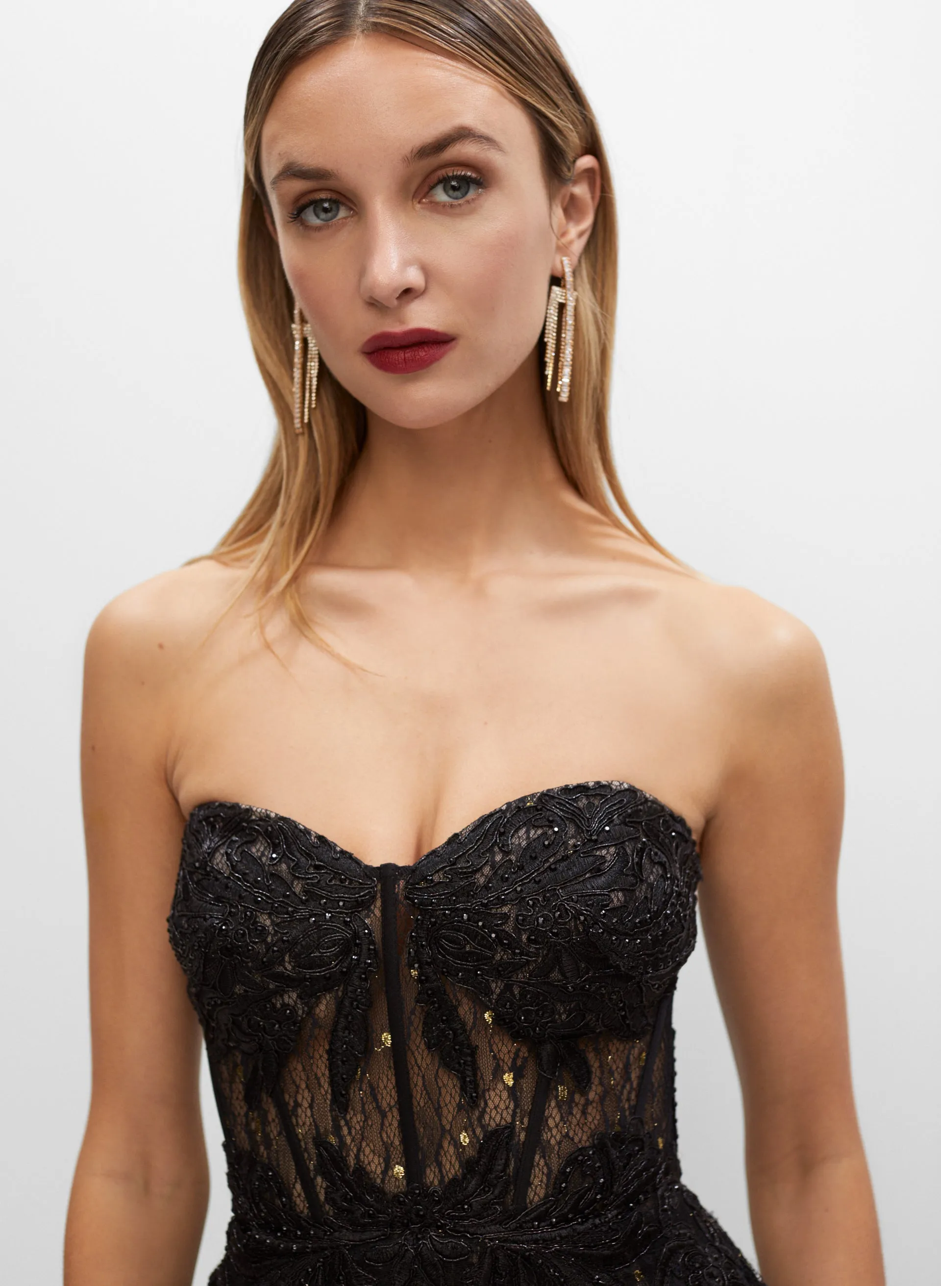 Strapless Lace Bustier Gown sold by Melanie Lyne product image thumbnail 3