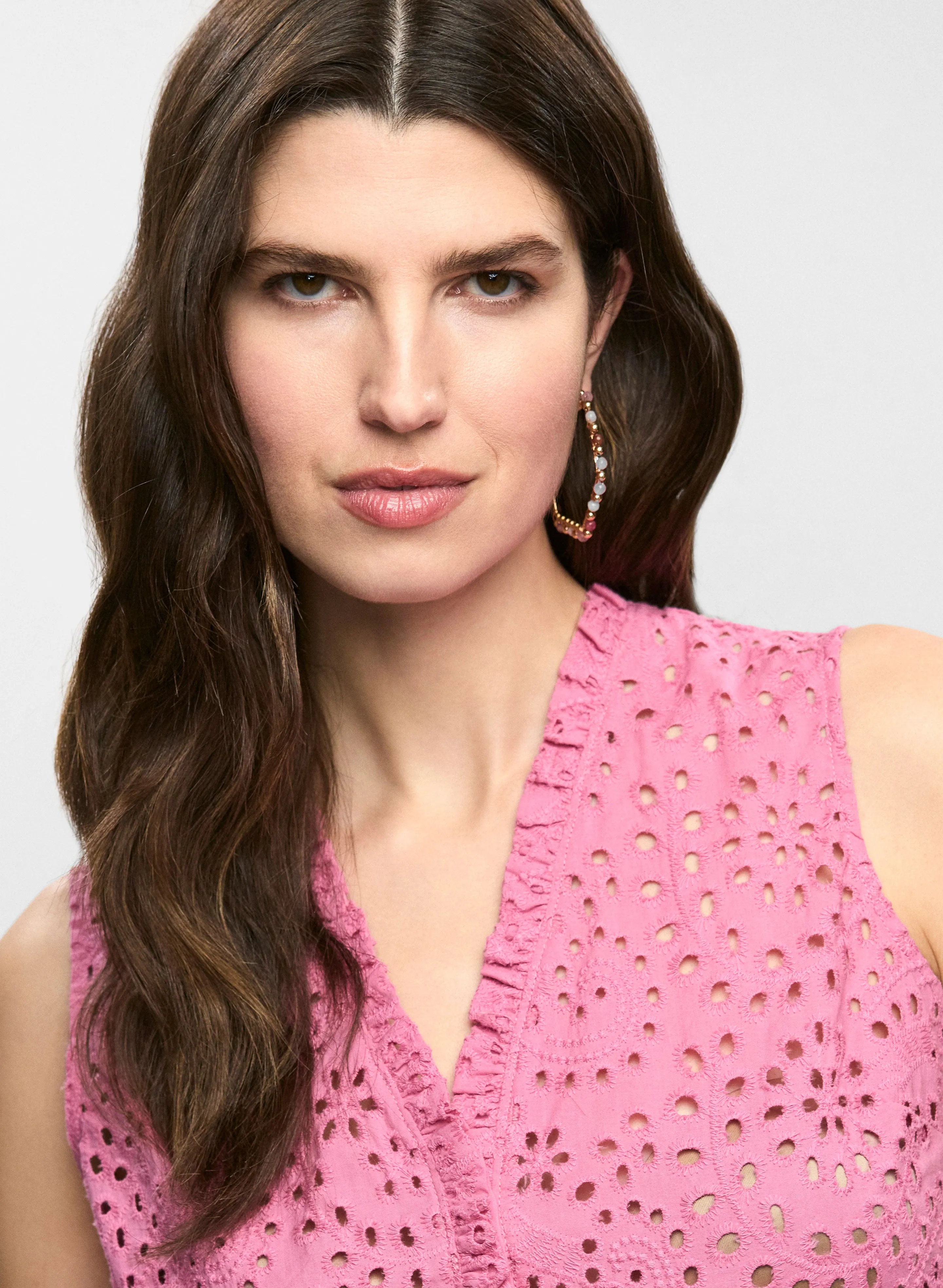 Frilled Sleeveless Eyelet Blouse sold by Melanie Lyne product image thumbnail 2