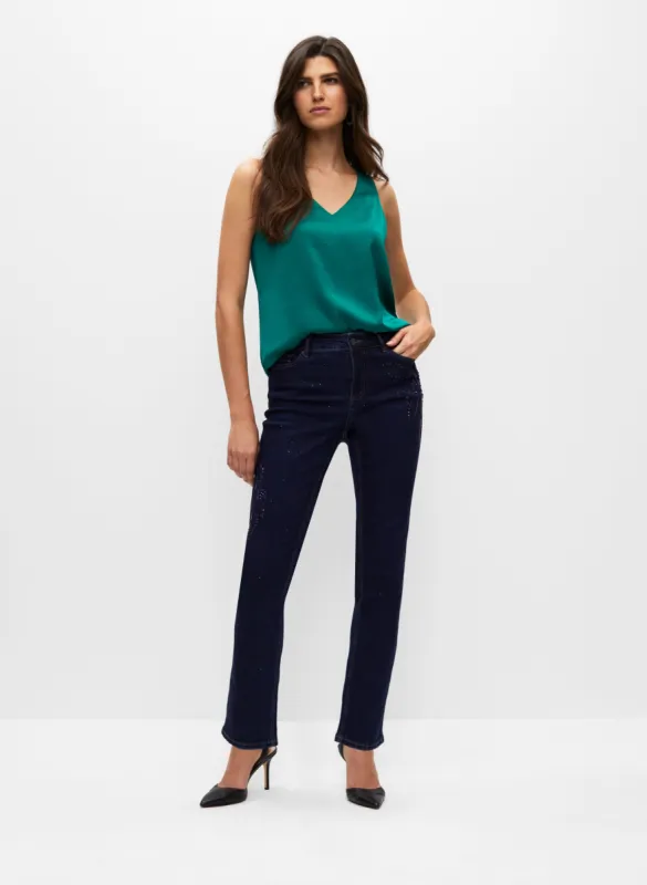 Sequin Detail Straight Leg Jeans sold by Melanie Lyne