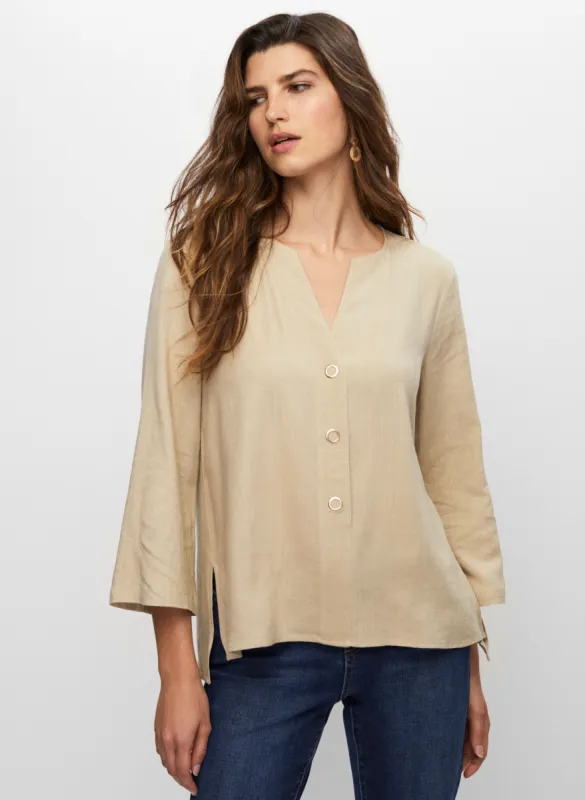 3/4 Sleeve V-Neck Blouse sold by Melanie Lyne