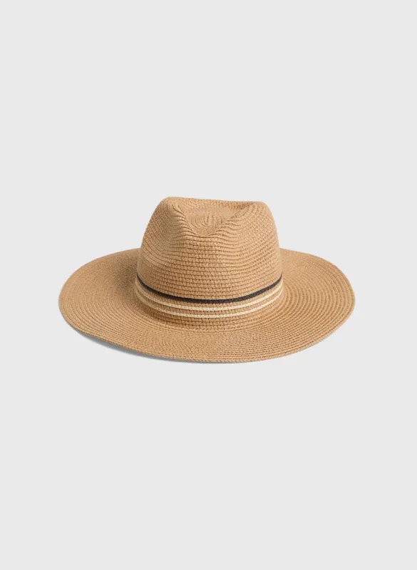 Striped Straw Panama Hat sold by Melanie Lyne