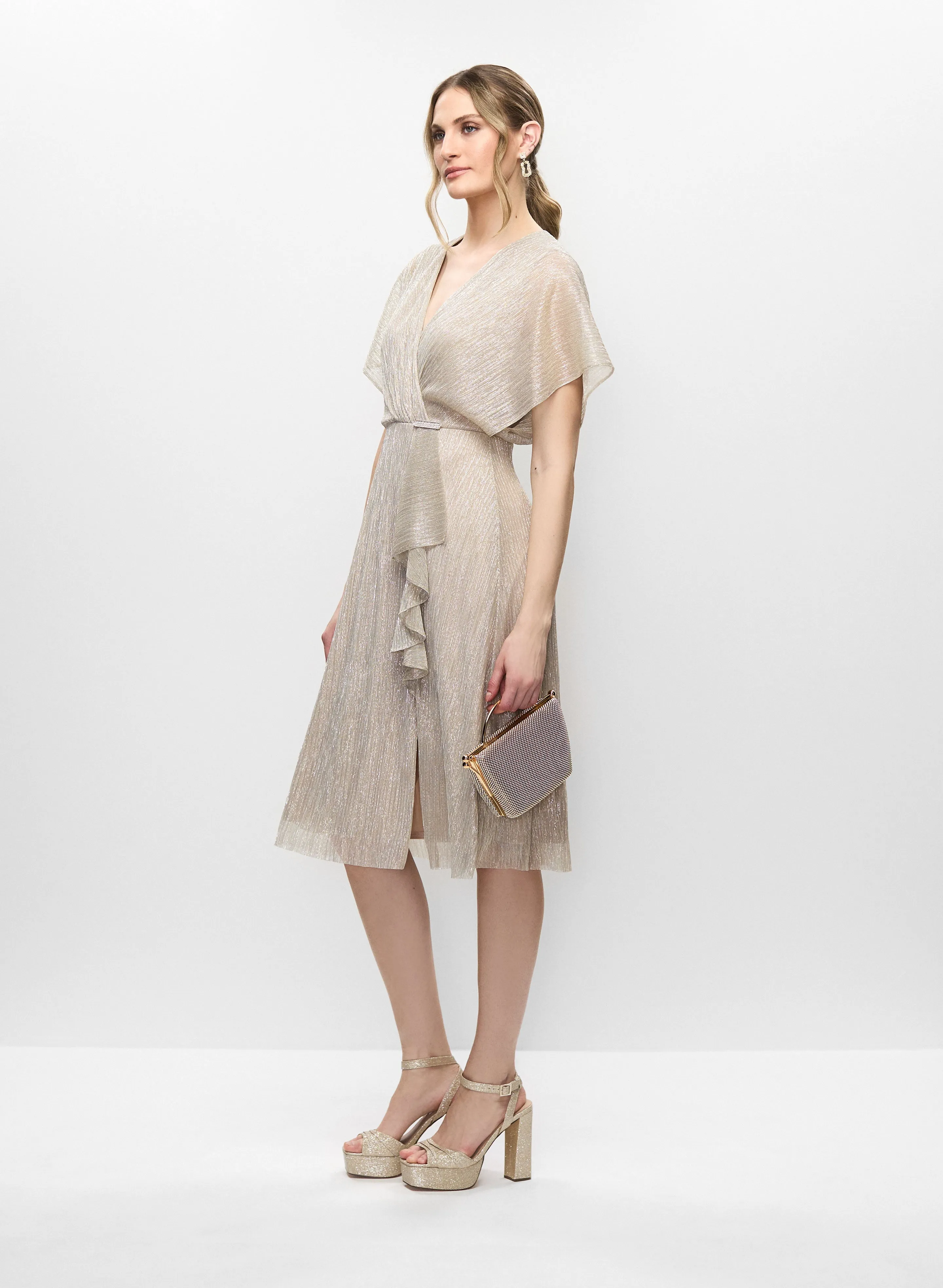 Joseph Ribkoff - Metallic Wrap-Style Dress sold by Melanie Lyne product image thumbnail 3