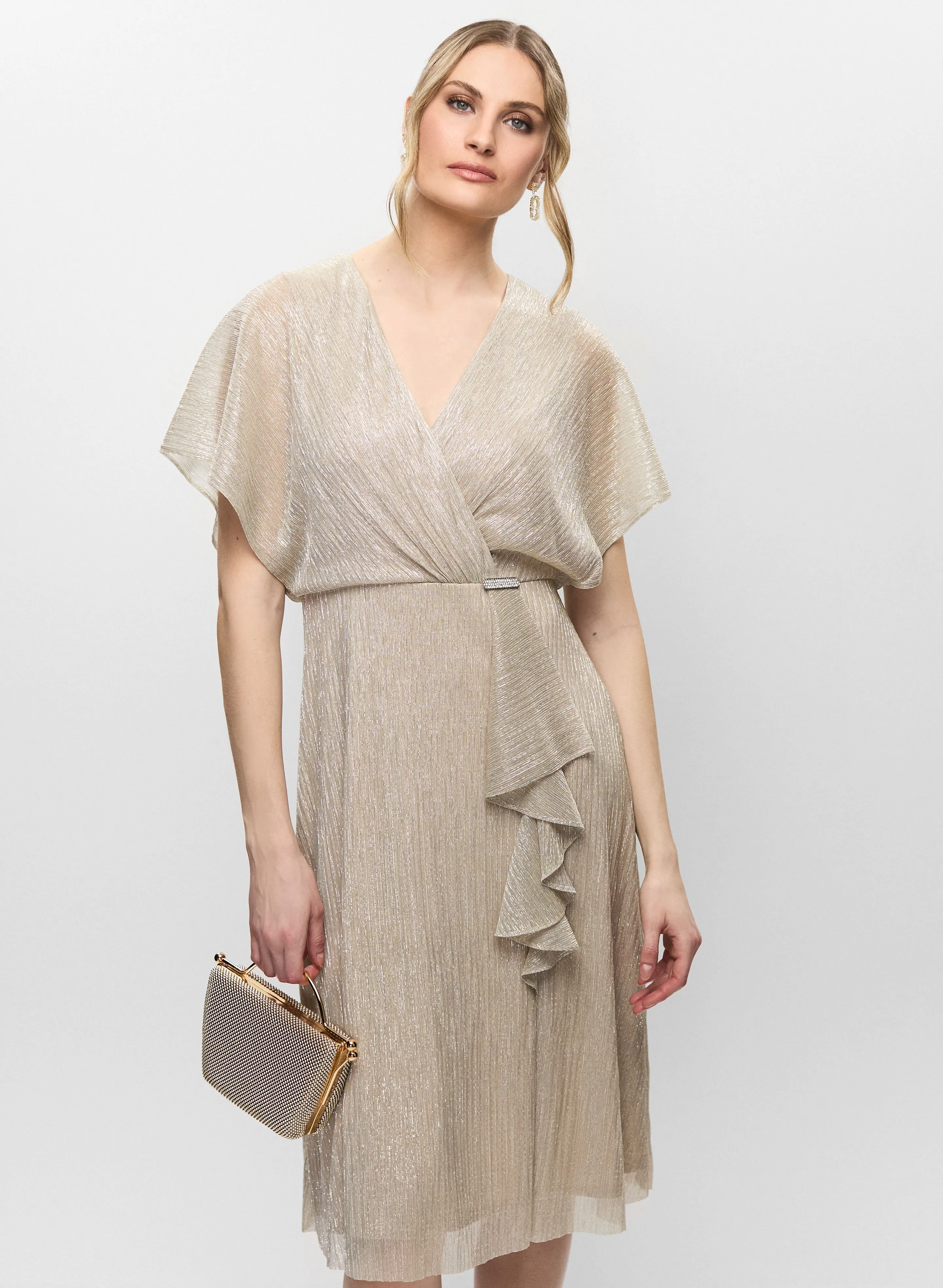 Joseph Ribkoff - Metallic Wrap-Style Dress sold by Melanie Lyne product image thumbnail 2