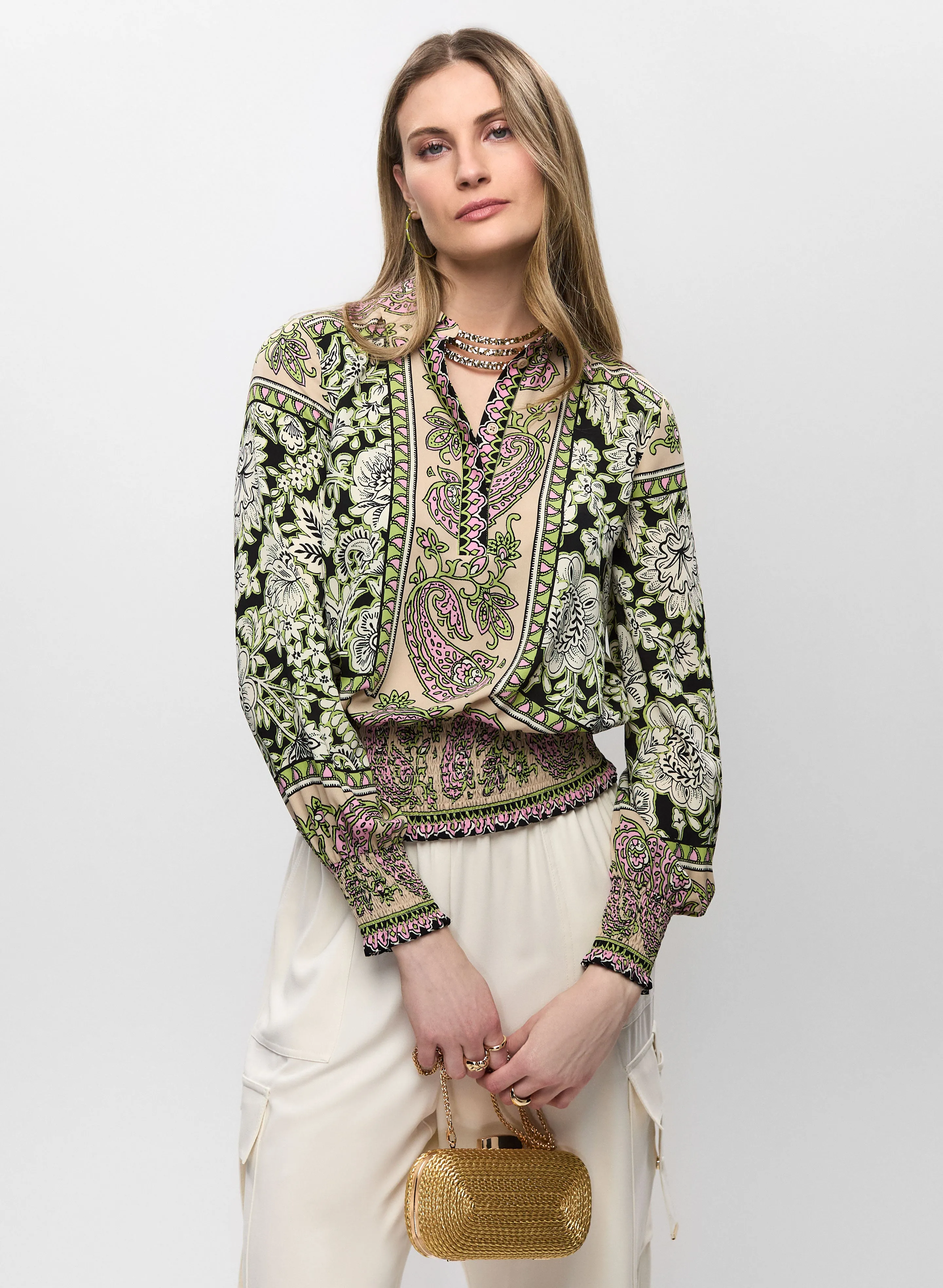 Paisley Print Smocked Blouse sold by Melanie Lyne