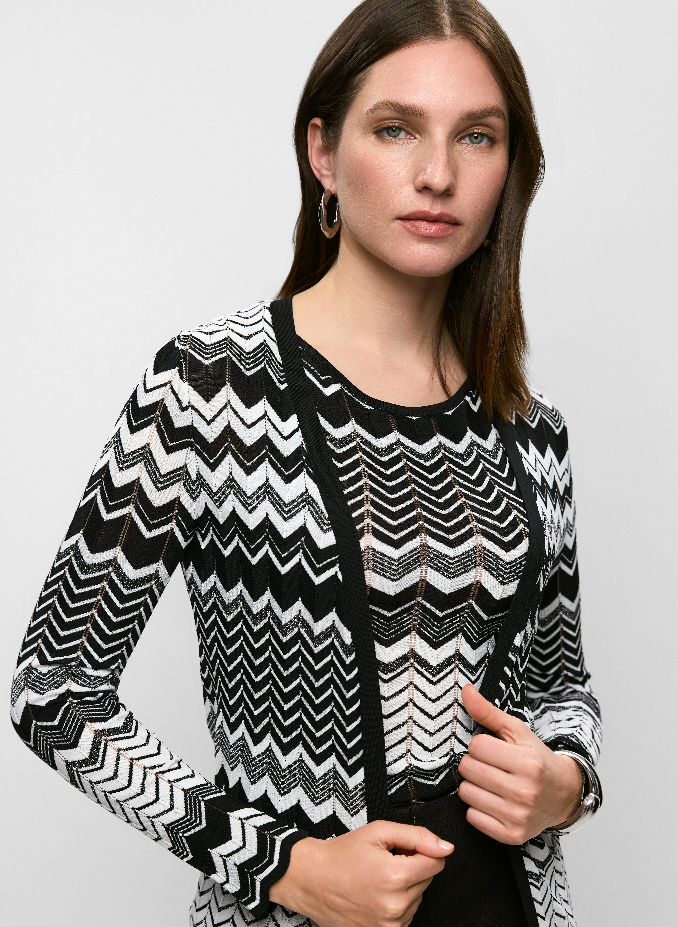 Zigzag Knit Duster Cardigan sold by Melanie Lyne product image thumbnail 2