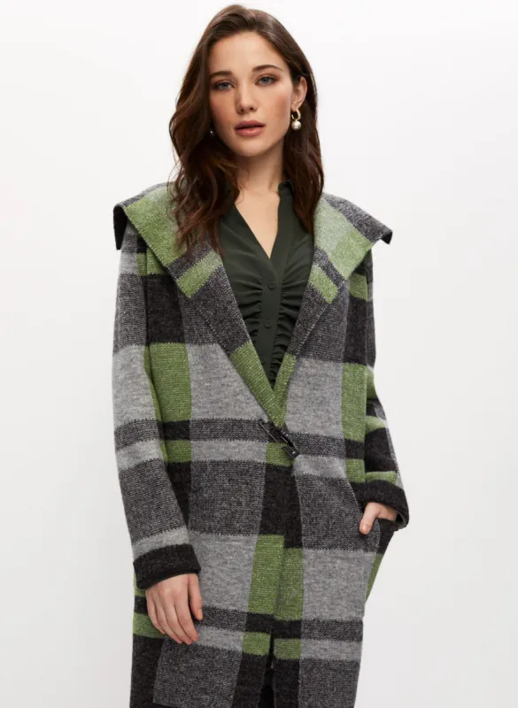 Angora Blend Plaid Motif Cardigan sold by Melanie Lyne