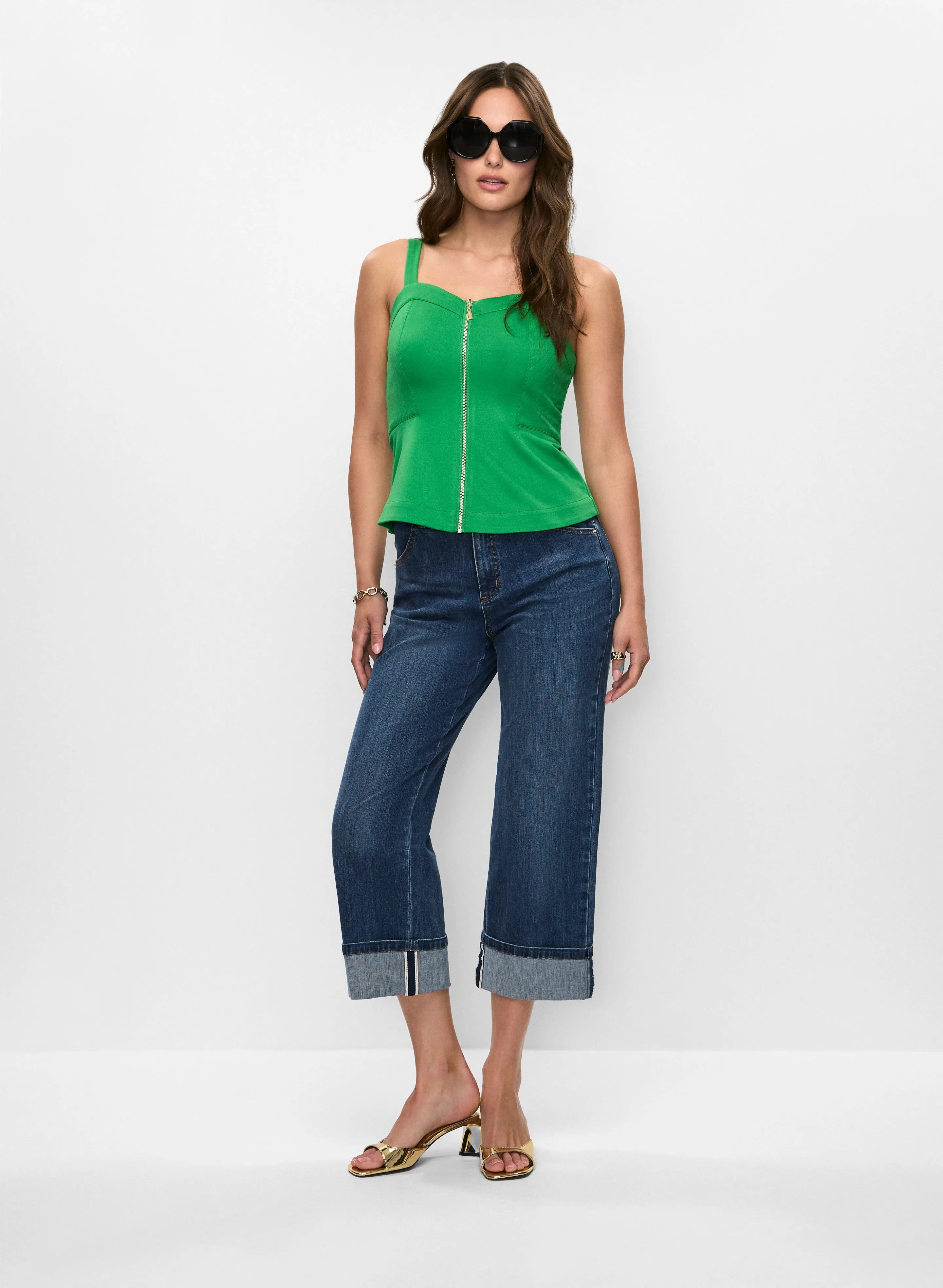 Zip Front Top & Rolled Hem Jeans sold by Melanie Lyne