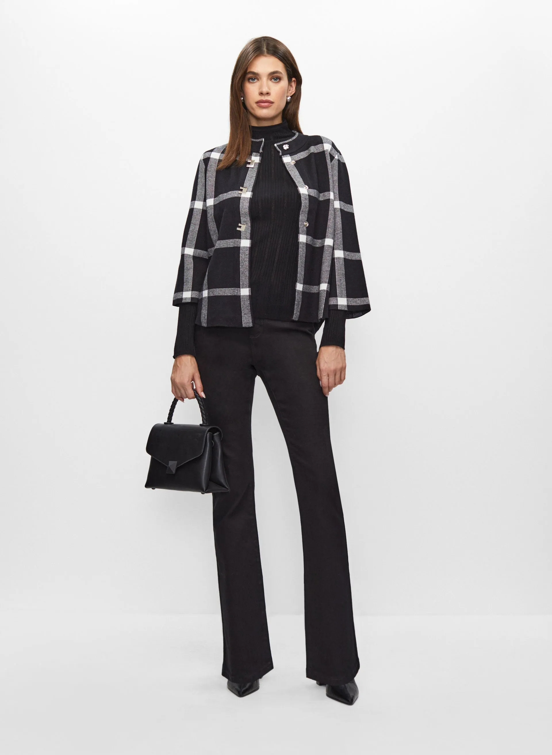 Plaid Motif Button Detail Coatigan sold by Melanie Lyne product image thumbnail 3