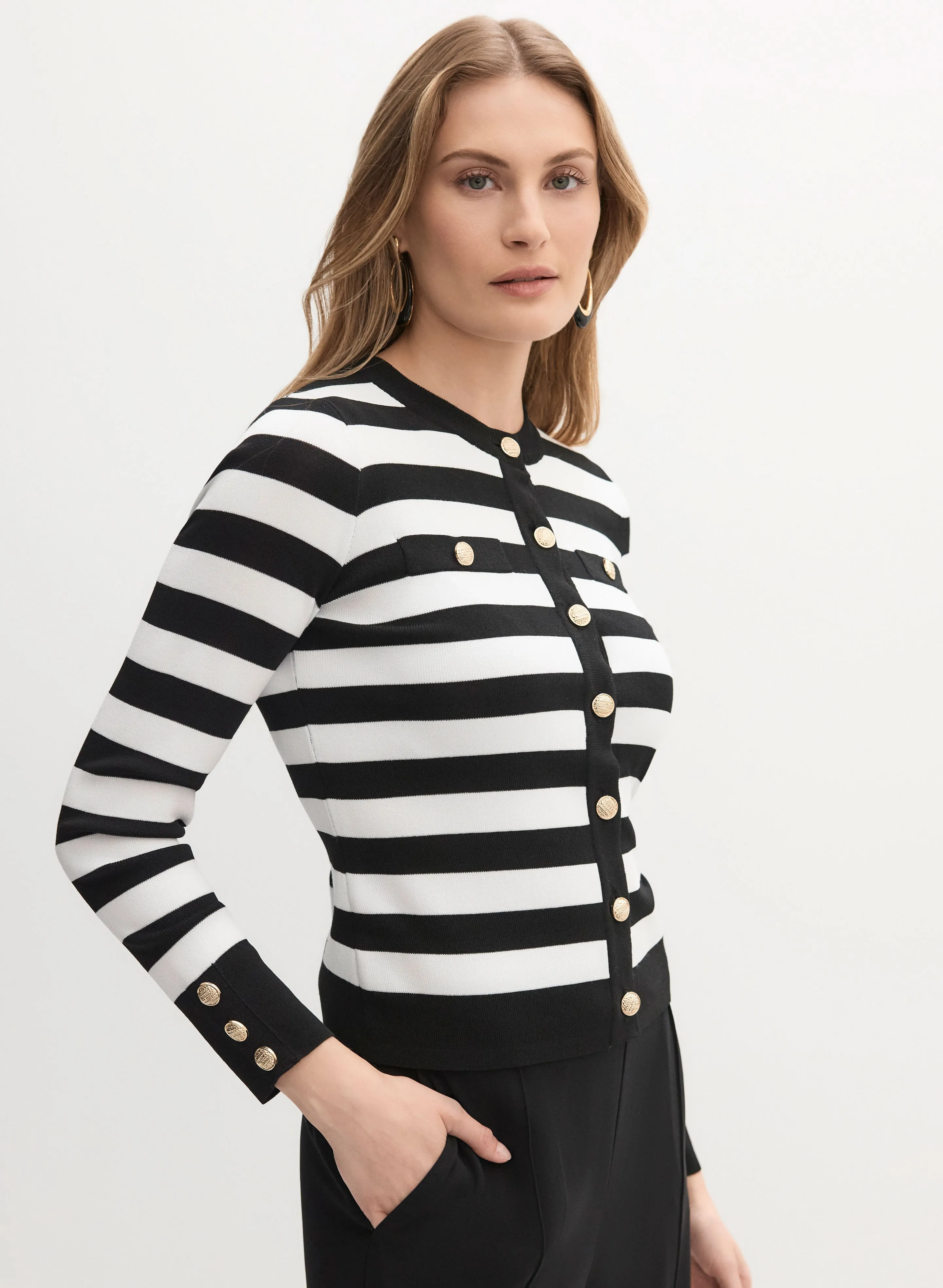 Striped Button-Up Sweater sold by Melanie Lyne product image thumbnail 5